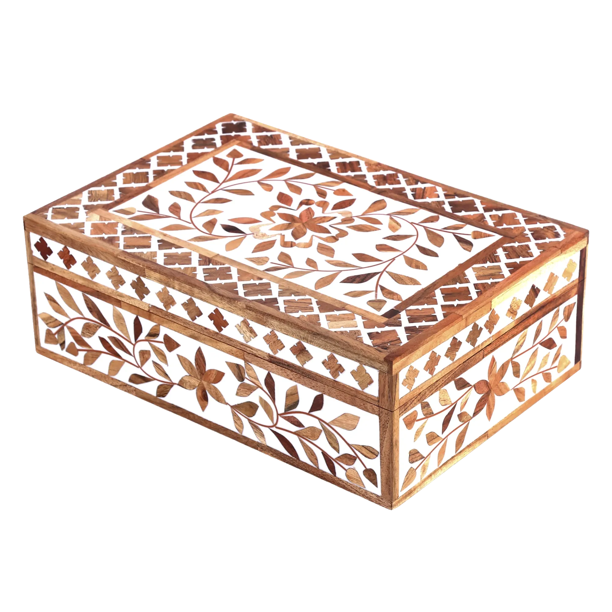 Handicrafts Home Decorative Organizer Box 10x5 - Large Keepsake Box With Lid, Boho Style Storage