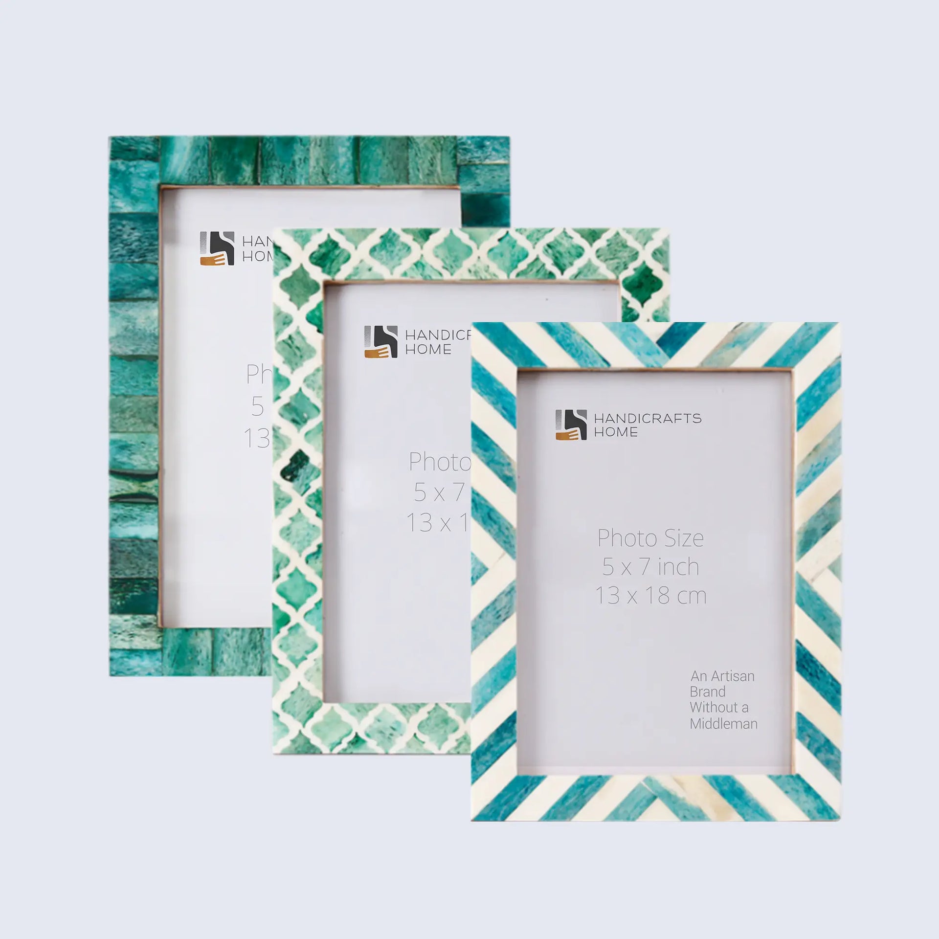 5x7 Picture Frames Combo Pack of 3- Greenery Collection