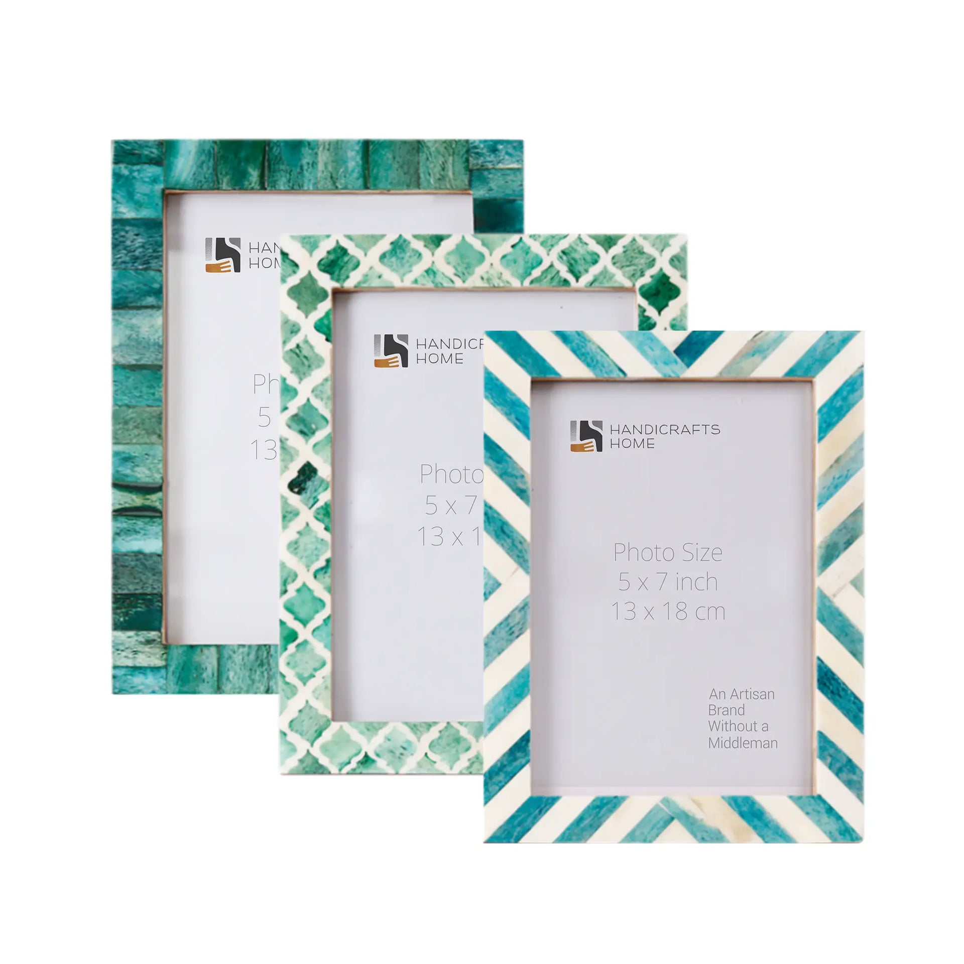 5x7 Picture Frames Combo Pack of 3- Greenery Collection