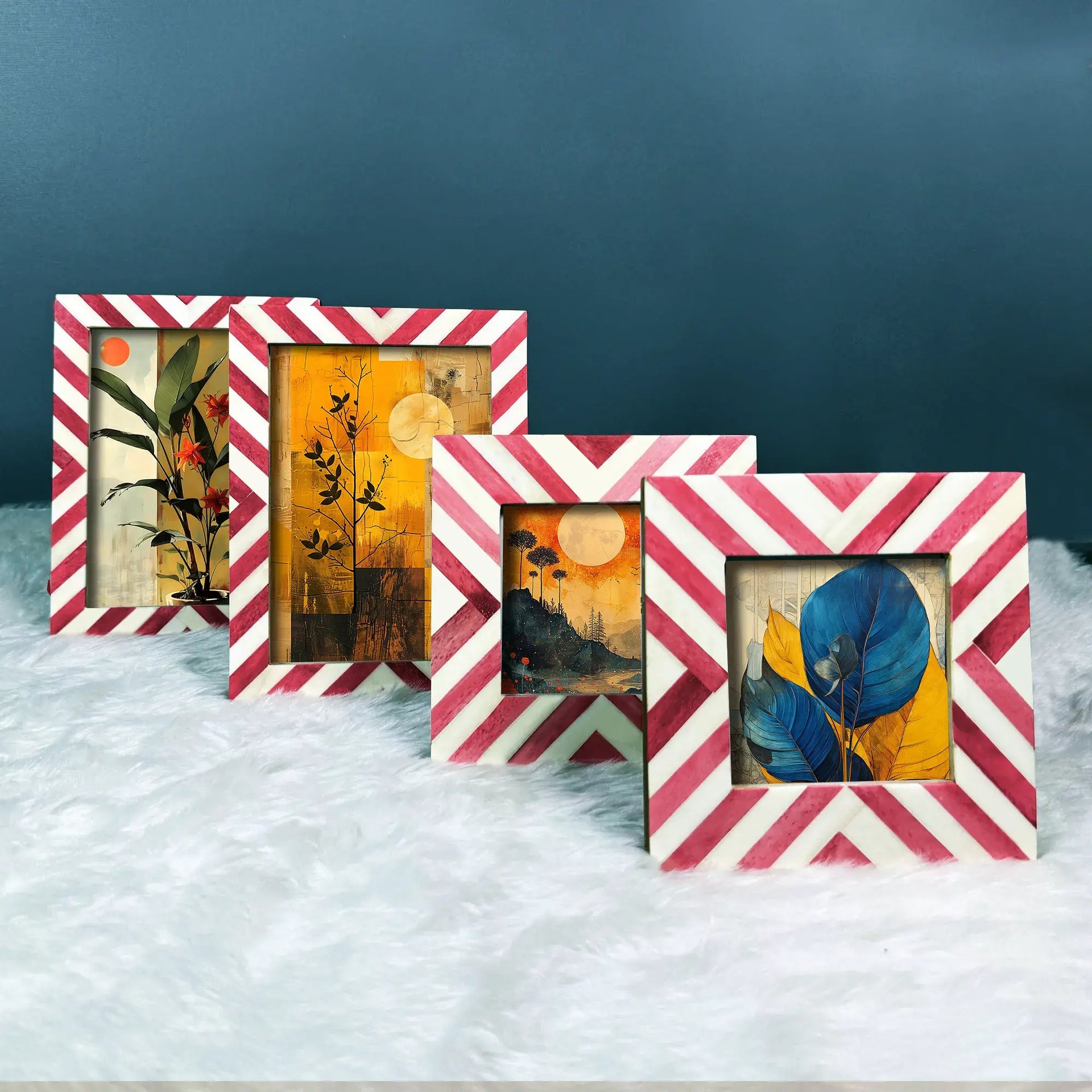 Autumn Glow Chevron Picture Frame Combo Set