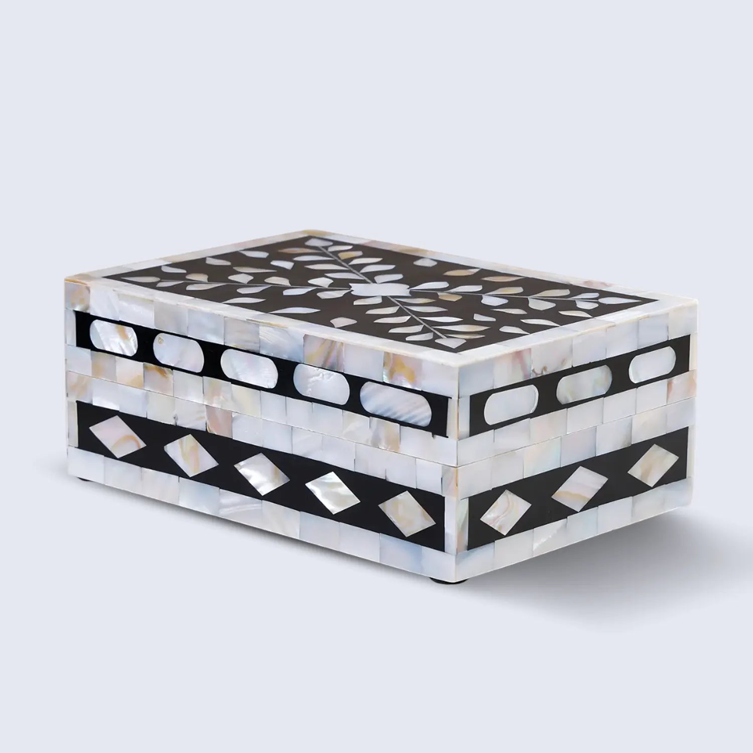 Handicrafts Home Alhambra Negra Decorative Storage Box with Lid