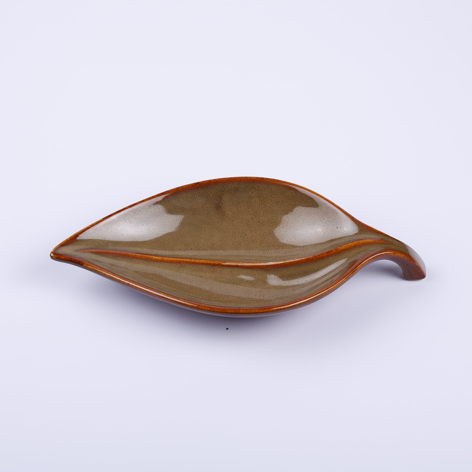 Handmade Decorative Ceramic Platter For Serving & Decor - BROWN