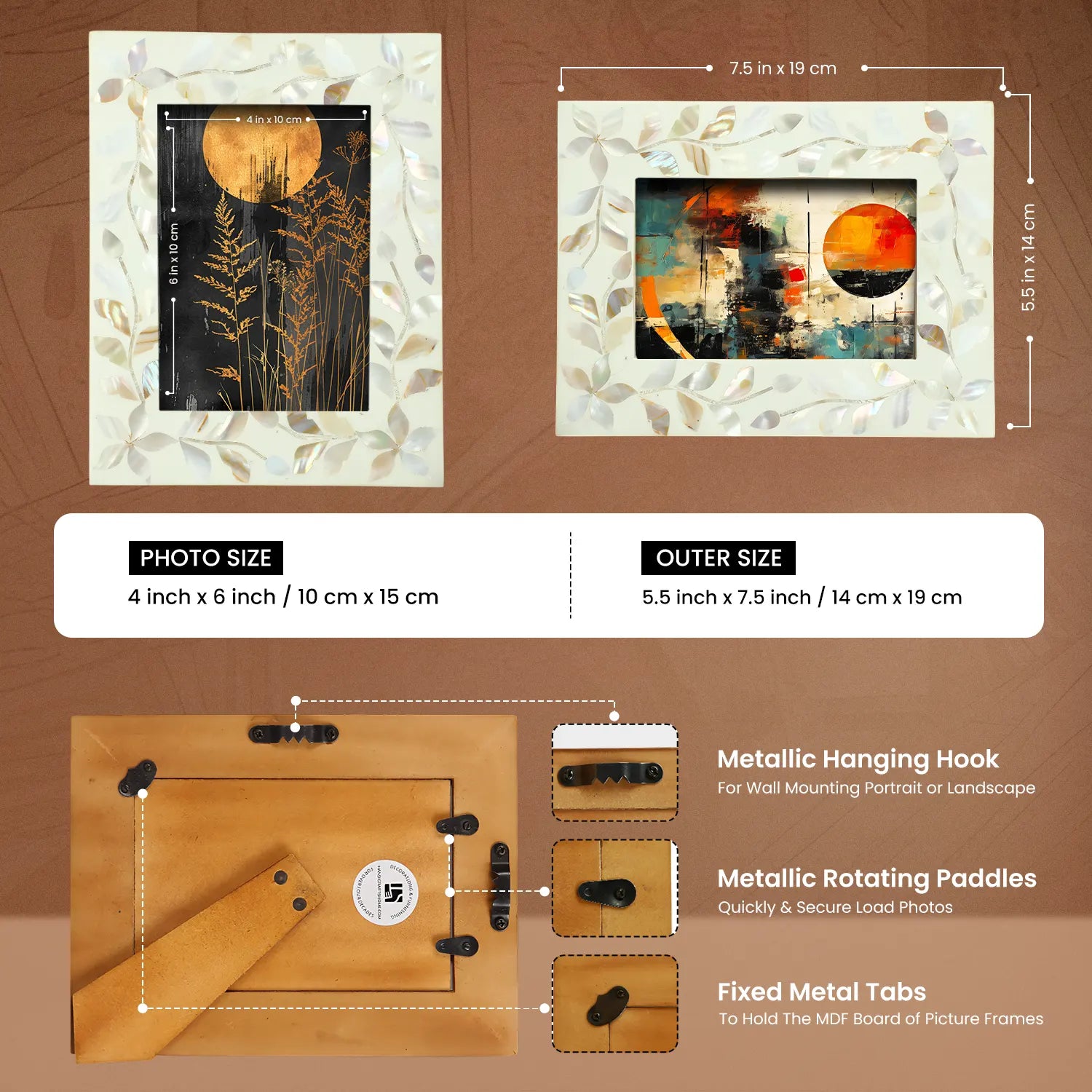 Alhambra Blanca Mother of Pearl & Resin Inlay Picture Frame