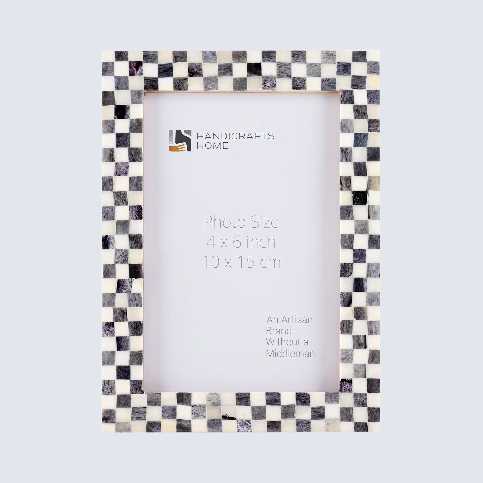 Picture Frames Checkered Pattern Bone Inlay Collection in 27 Sizes