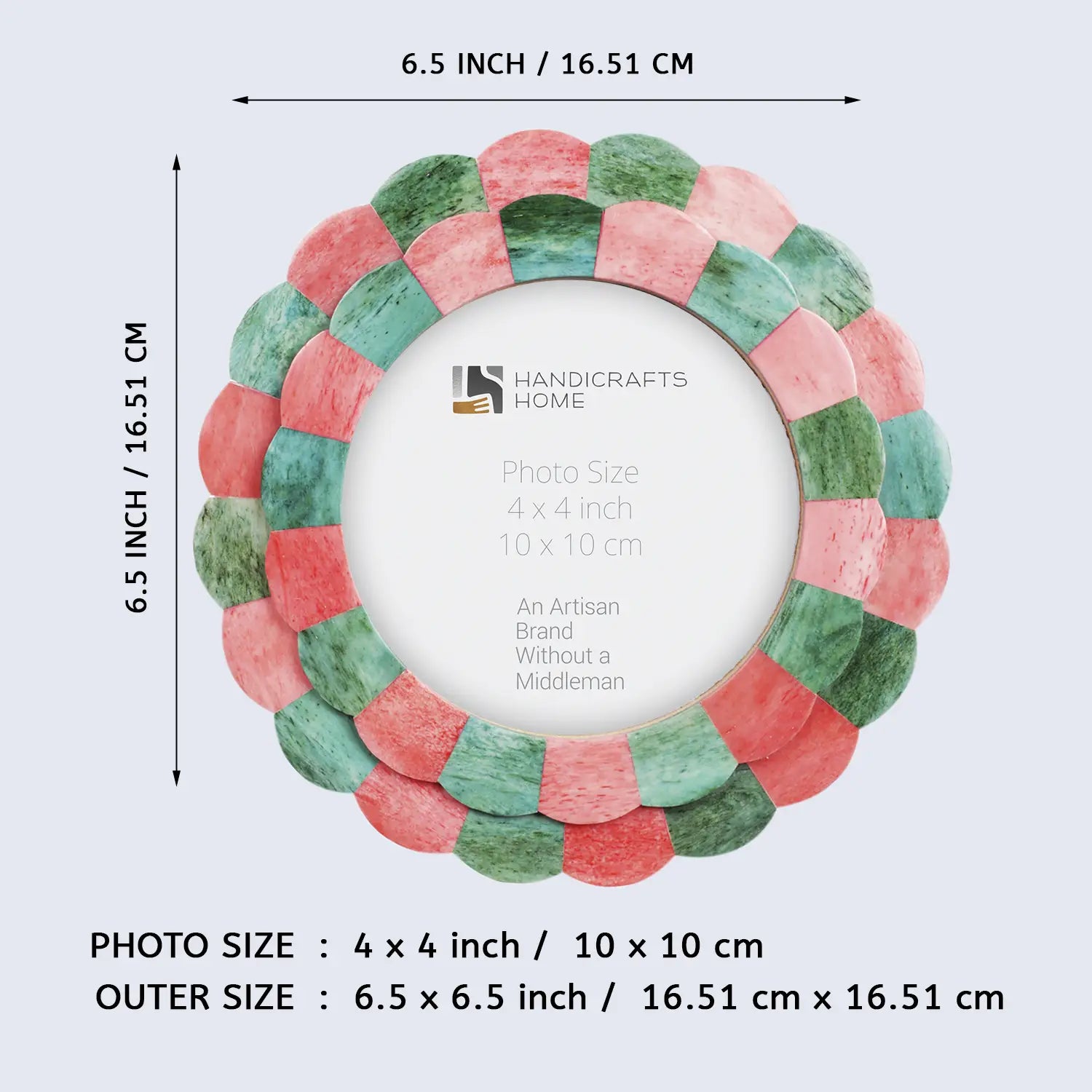 Baby Picture Frames Scalloped Pattern Bone Inlay Collection in 4 Colors