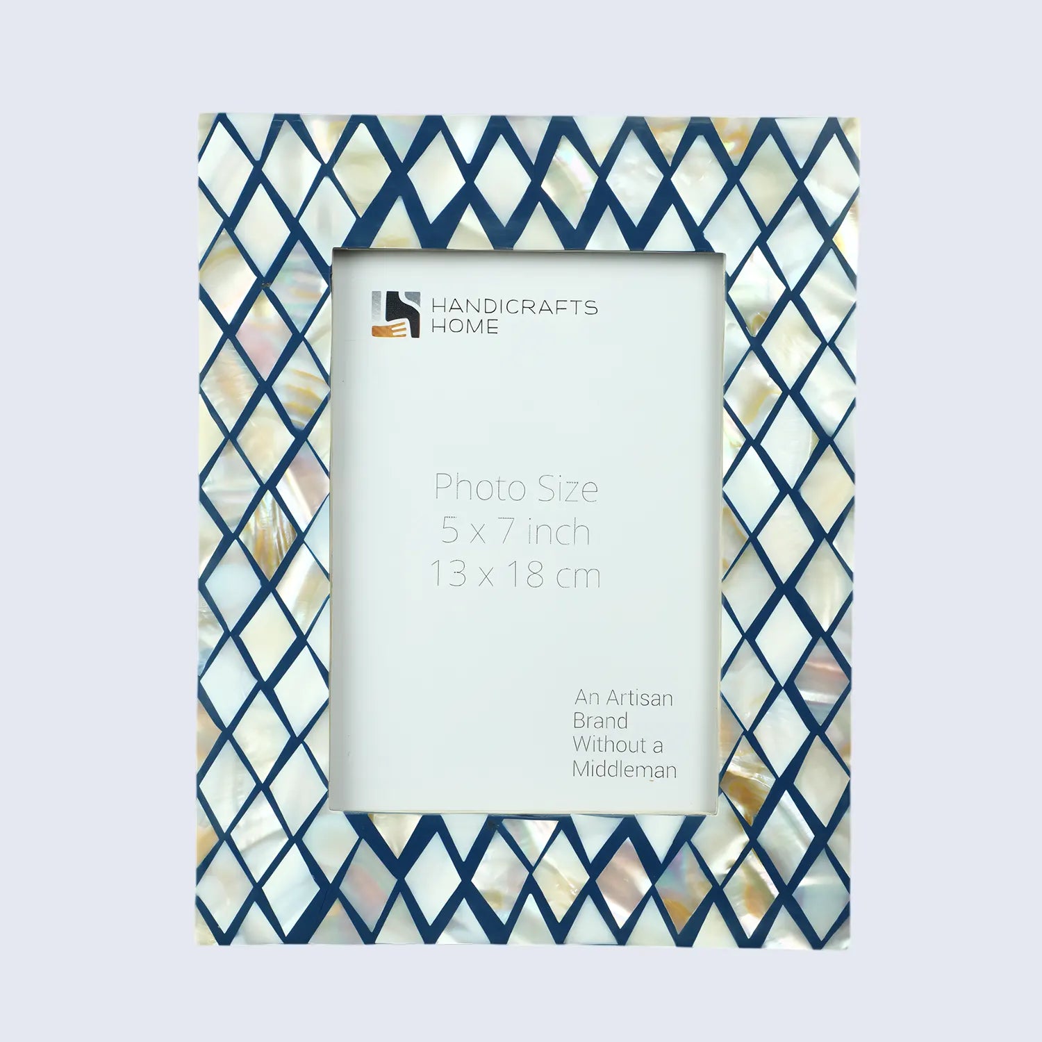 Navy & Pearl Mother of Pearl Diamond Photo Frame - 5x7