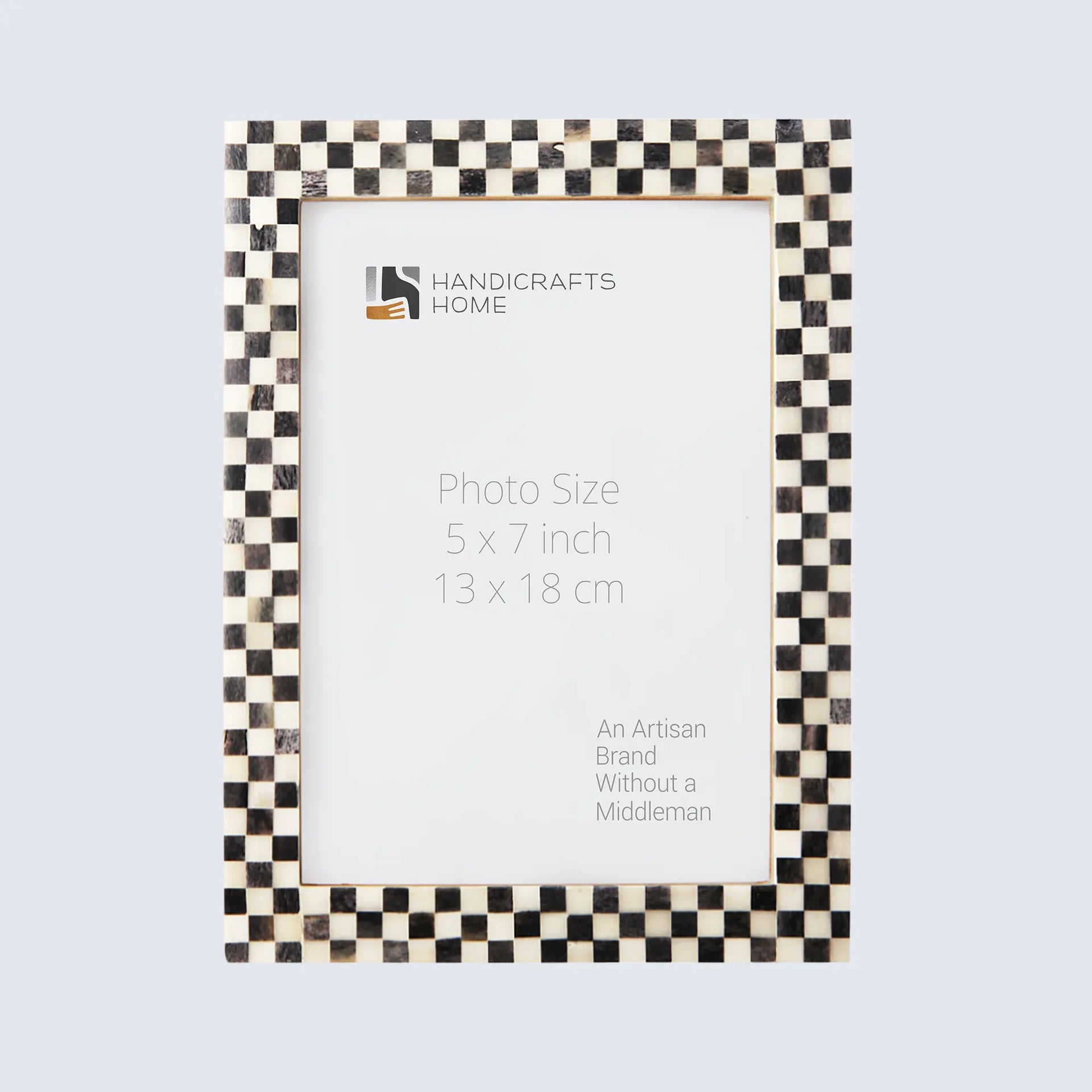 Picture Frames Checkered Pattern Bone Inlay Collection in 27 Sizes