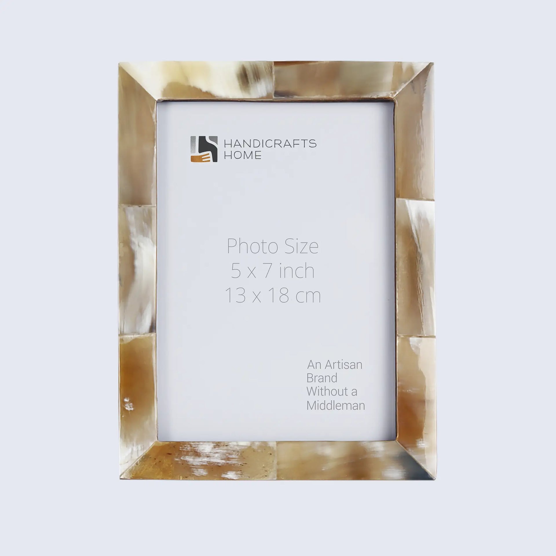 Picture Frames Essence Pattern Horn Inlay Collection in 3 Sizes, White