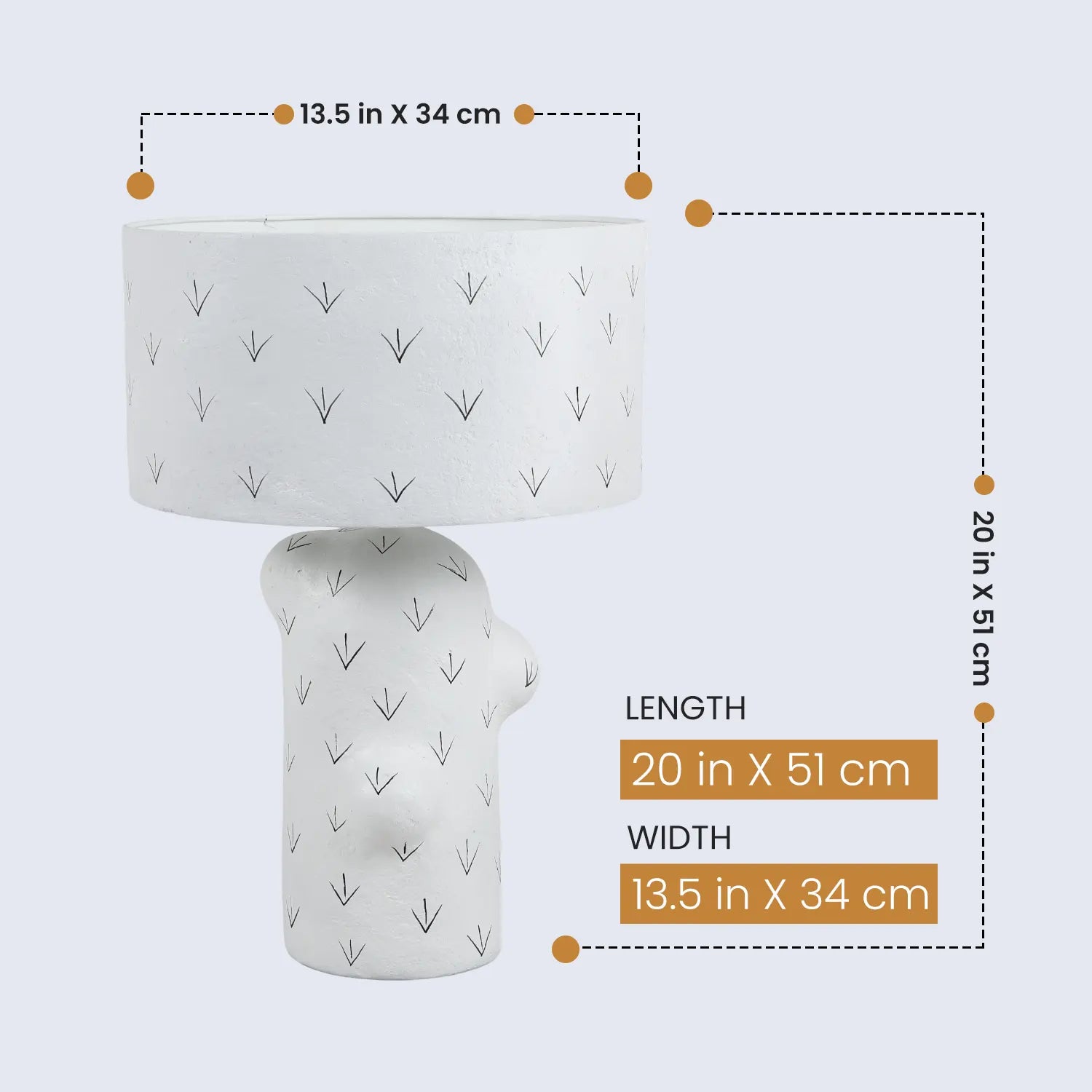 Table Lamp 13.5x20” – Chevron Modern Bedside Lamp