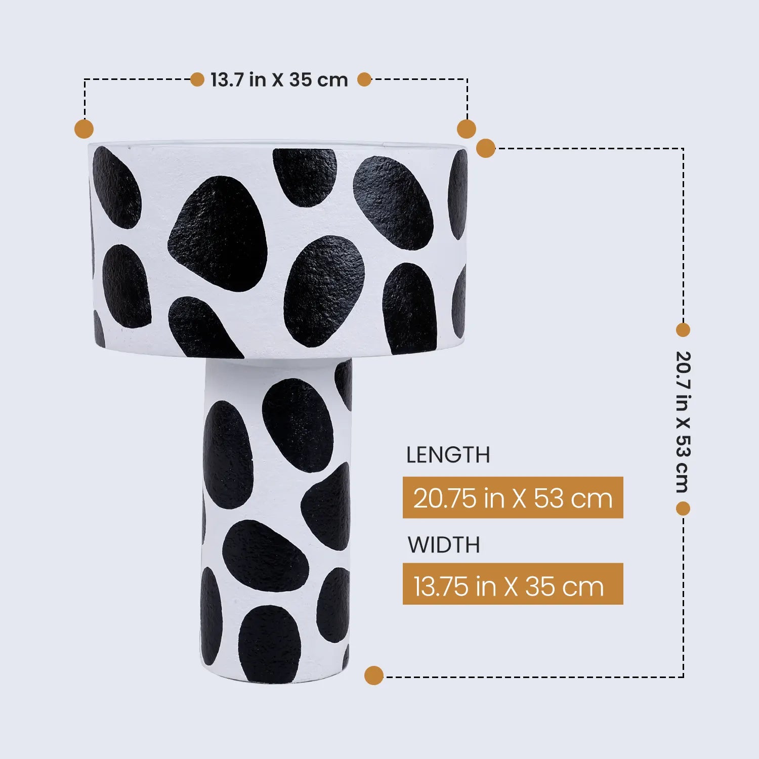 Table Lamp 13.7x20.7” – Dal Spot Modern Bedside Lamp