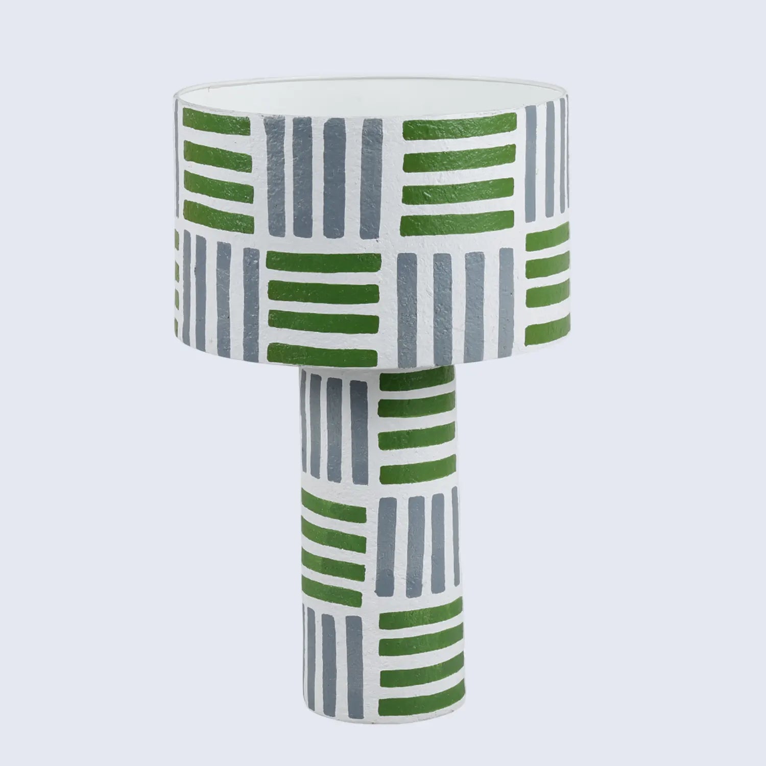 Table Lamp 12x19” – Geo Grey Modern Bedside Lamp