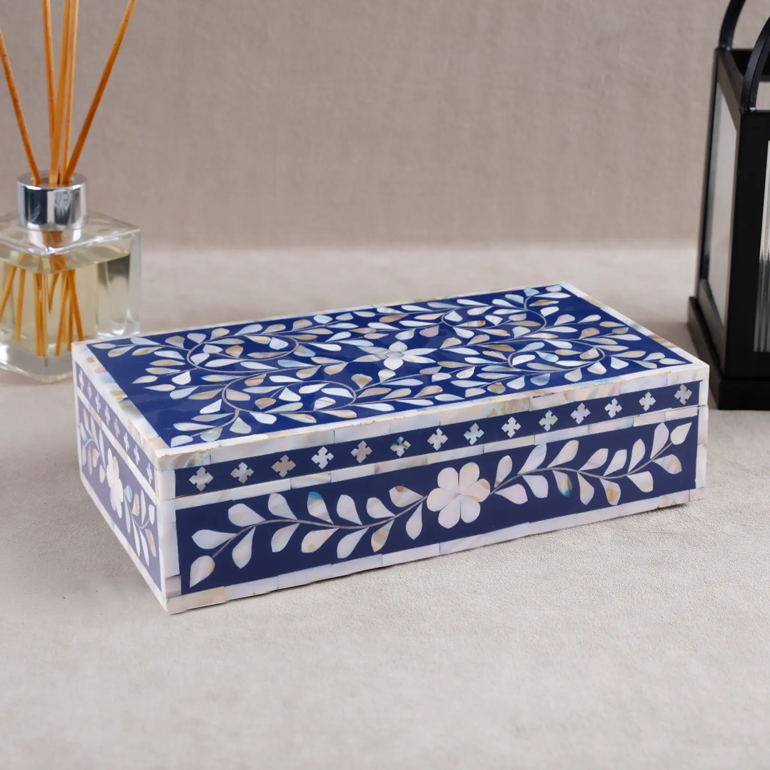 decorative storage box alhambra mother of pearl resin inlay in 10x6x2.5