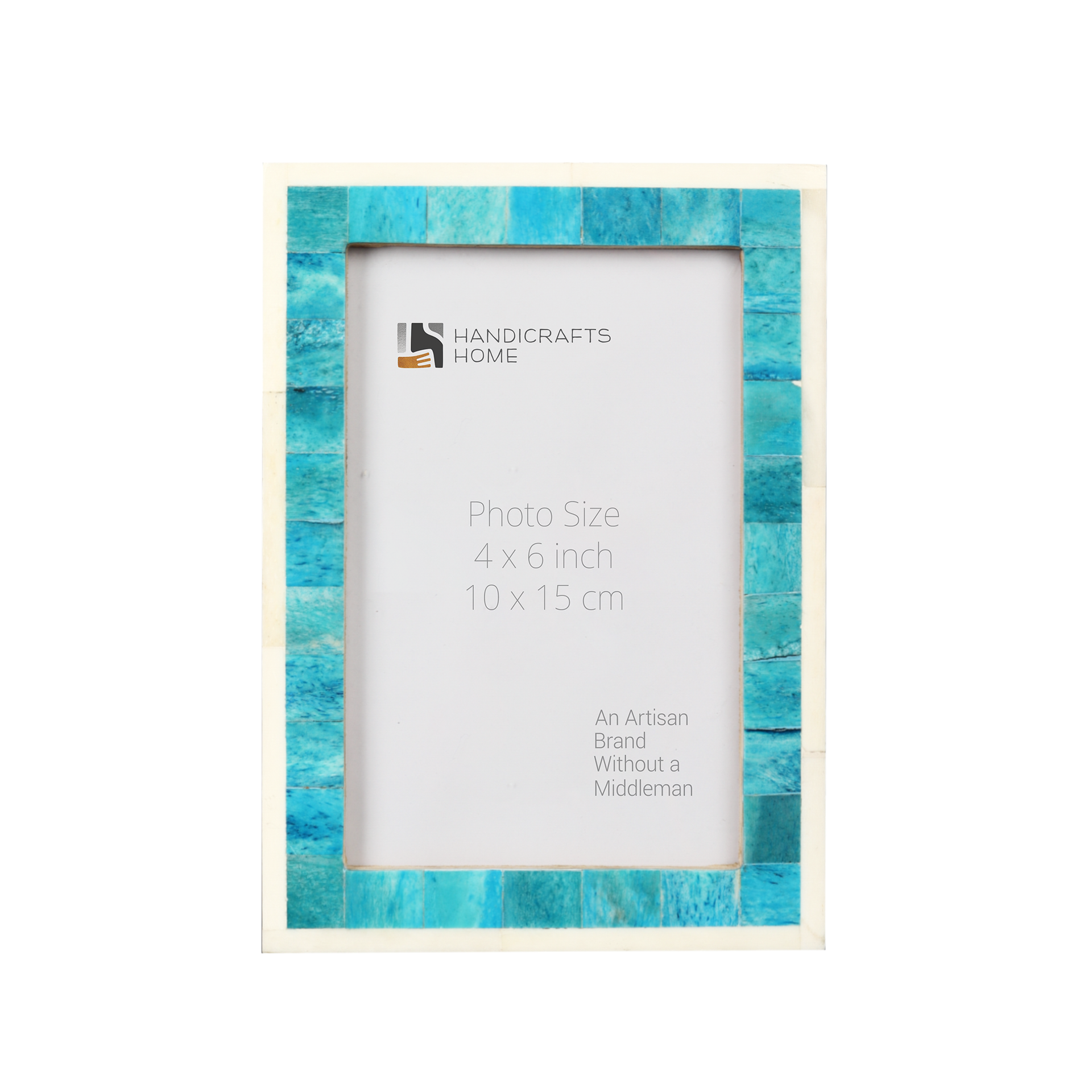 Classic Bone Inlay Picture Frame Turq & White  4x6, 5x10 and 8x10 Size