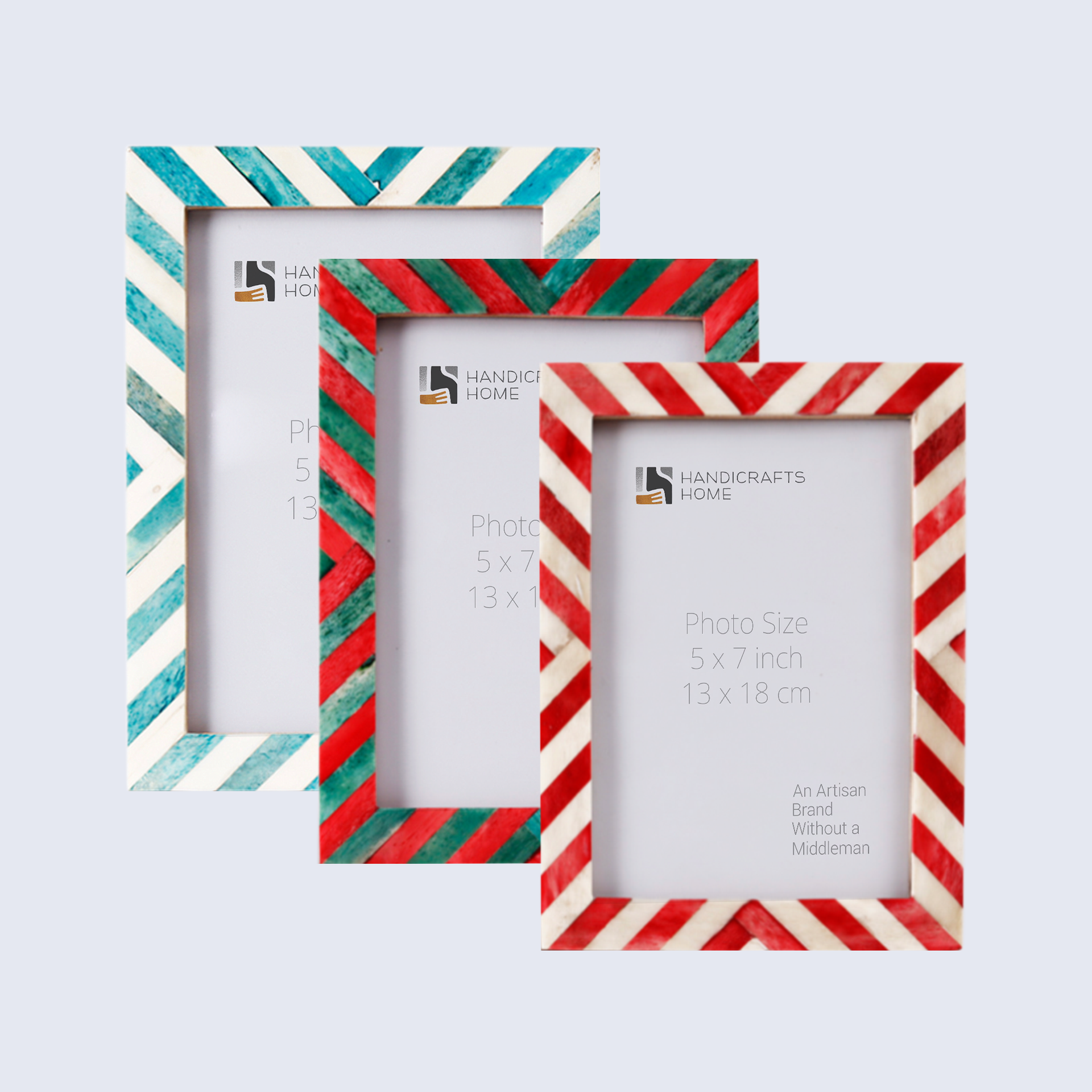 5x7 Picture Frames Combo Pack of 3- Jingle Bell Inspired Collection