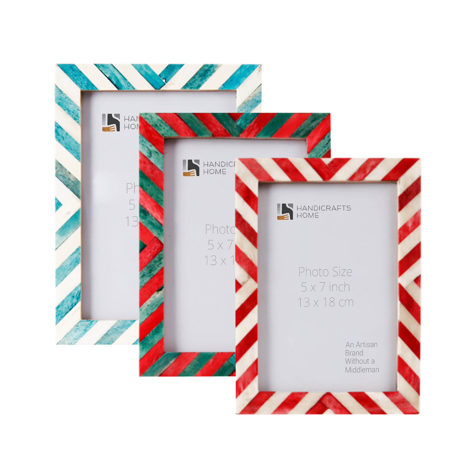 5x7 Picture Frames Combo Pack of 3- Jingle Bell Inspired Collection