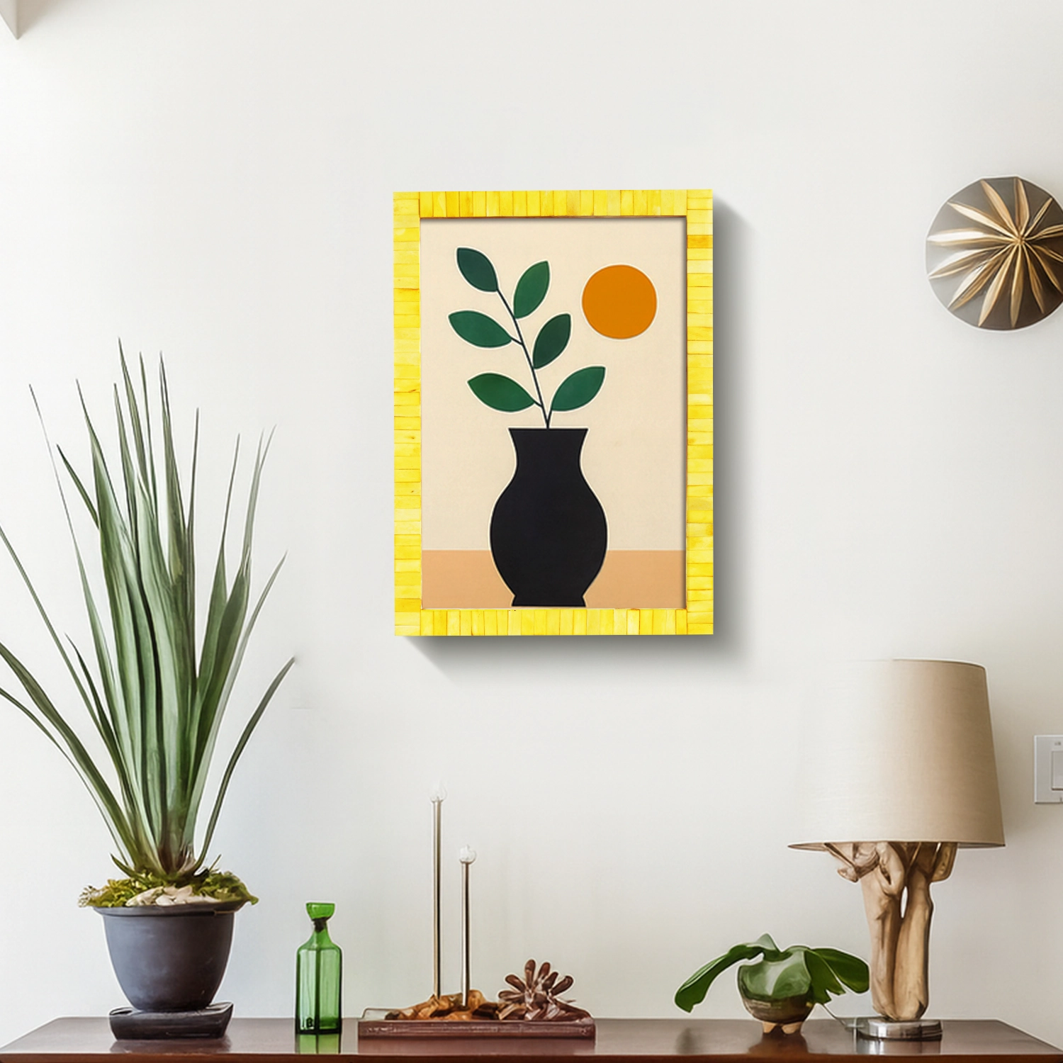 Picture Frames Classic Pattern Bone Inlay Collection in 27 Sizes, Yellow