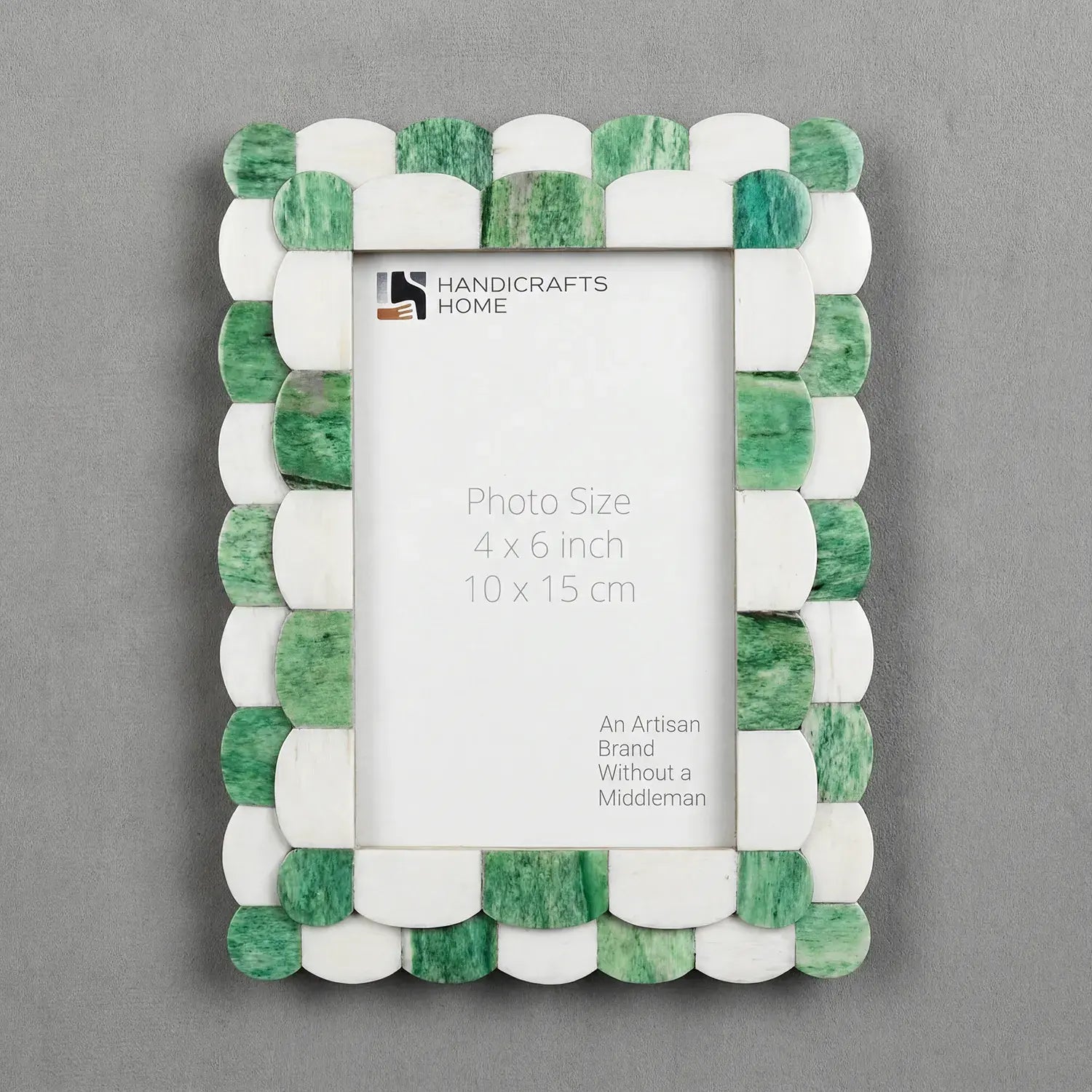 Pre-Order Picture Frame Scalloped Pattern Bone Inlay Collection-Green, 2 Sizes