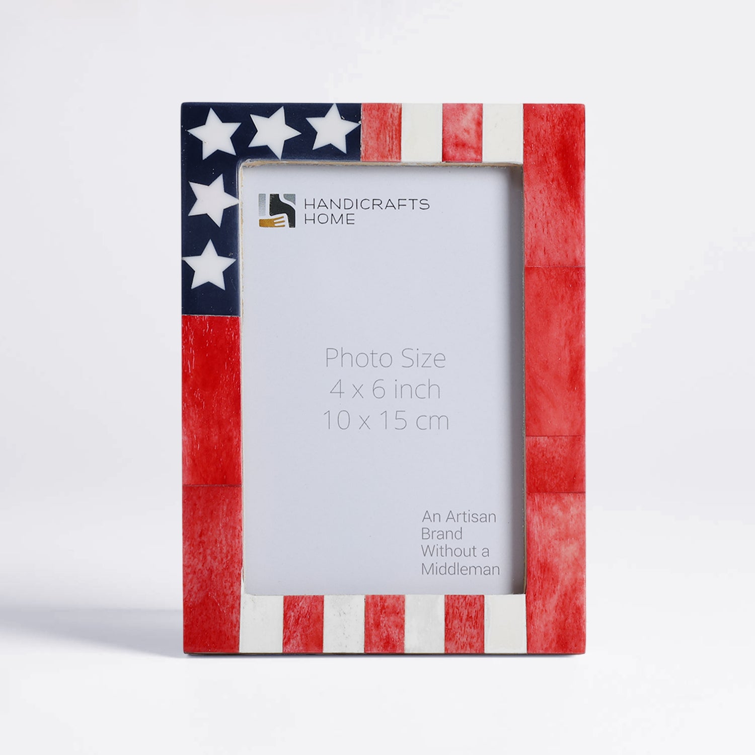 Picture Frame American Flag Pattern Collection Bone & Resin Inlay - 4x6, 5x7 & 8x10