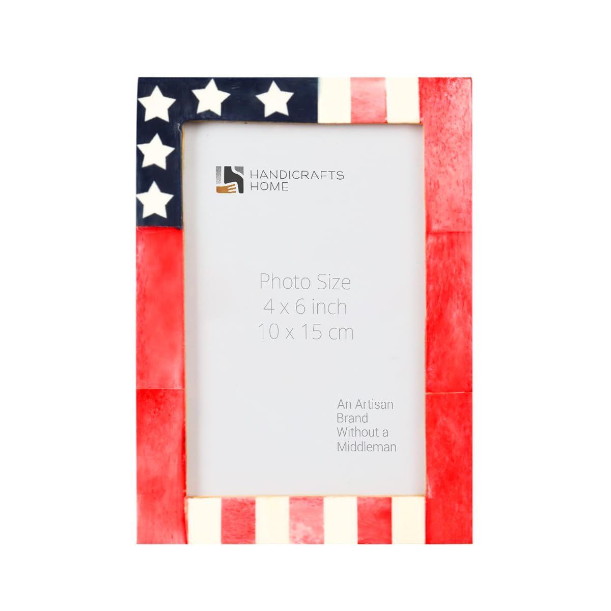 Picture Frame American Flag Pattern Collection Bone & Resin Inlay - 4x6, 5x7 & 8x10