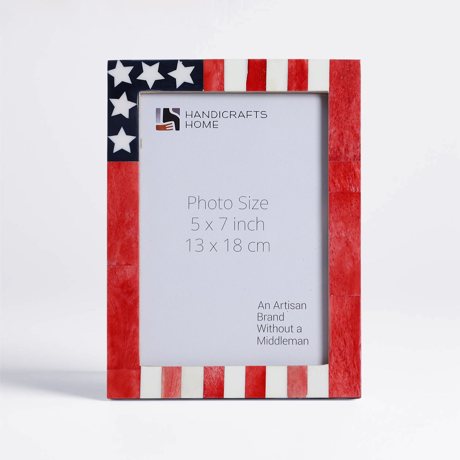 Picture Frame American Flag Pattern Collection Bone & Resin Inlay - 4x6, 5x7 & 8x10
