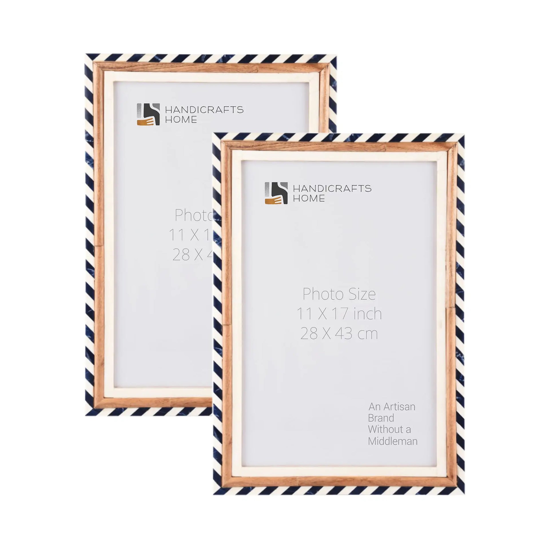 Poster Frames Marquet Bevel Collection Resin Inlay, Blue - White, 11" x 17" (Pack of 2)