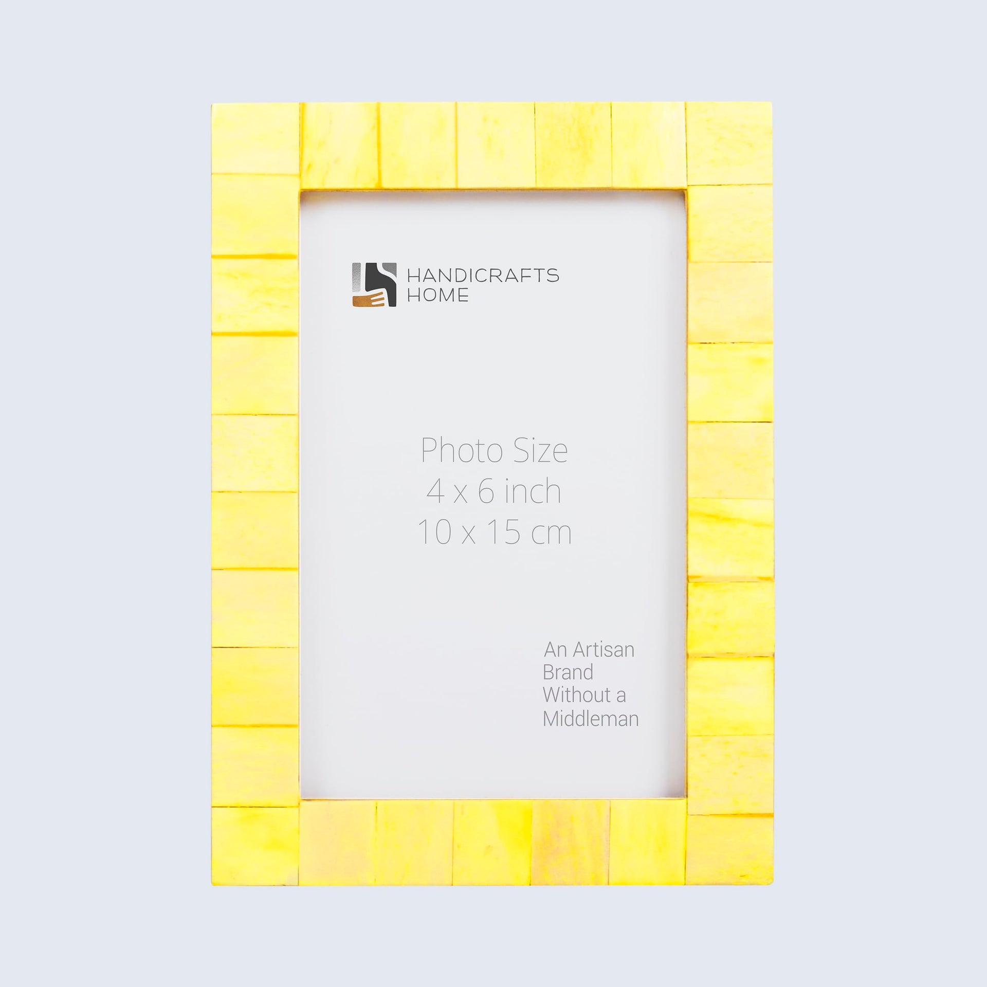 Picture Frames Classic Pattern Bone Inlay Collection in 3 Sizes, Yellow