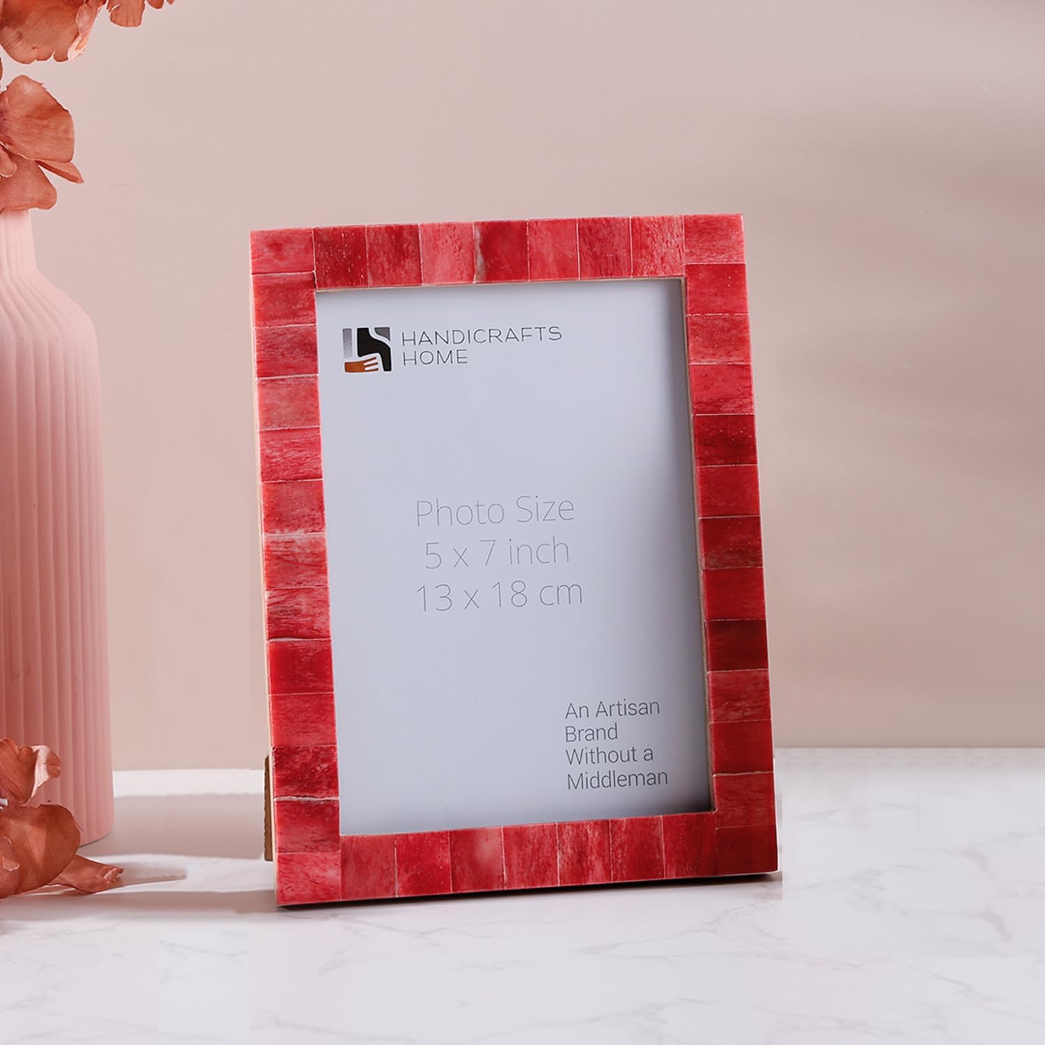 Picture Frames Classic Pattern Bone Inlay Collection in 27 Sizes, Red