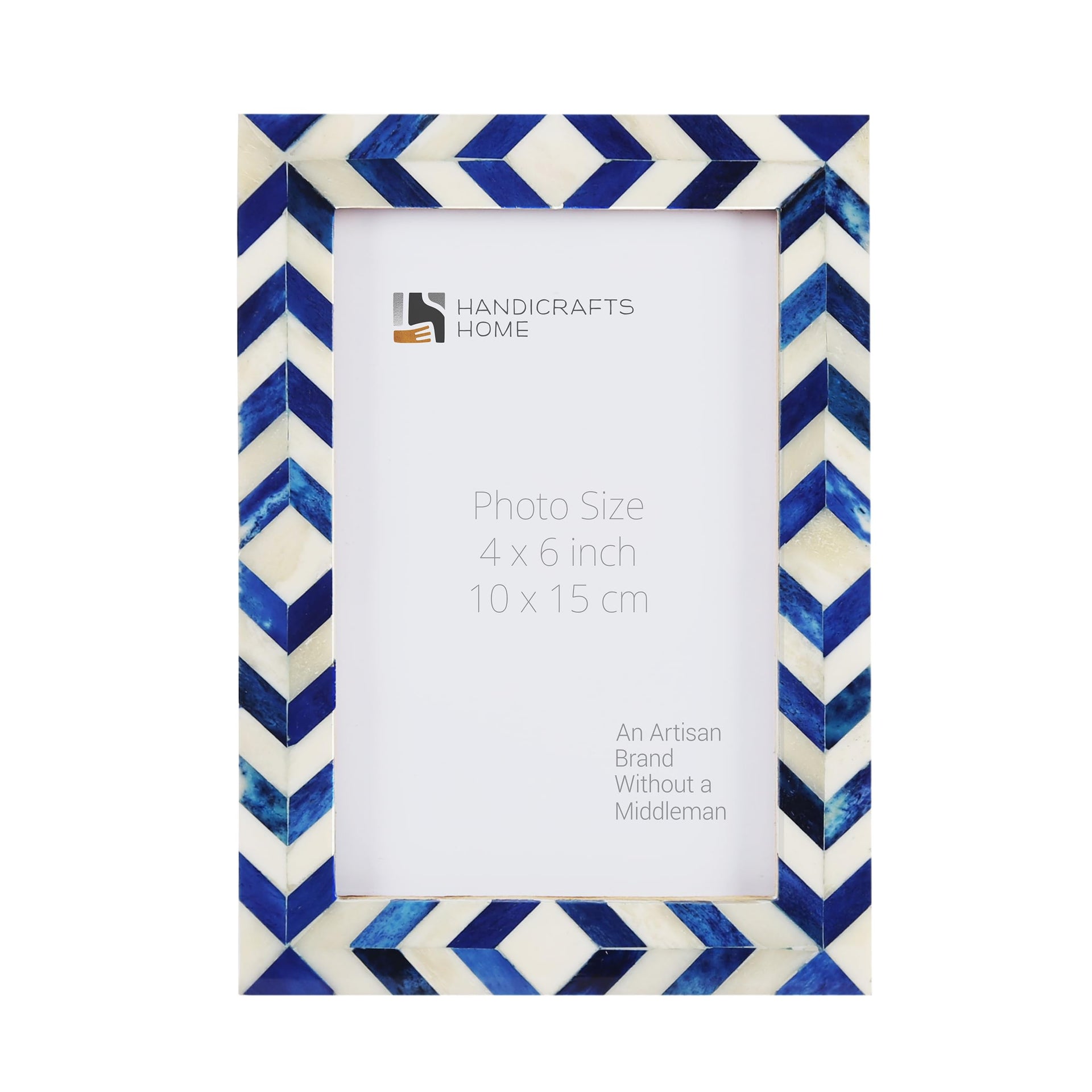 Picture Frames Taj Pattern Bone Inlay Collection in 4 Sizes, Blue