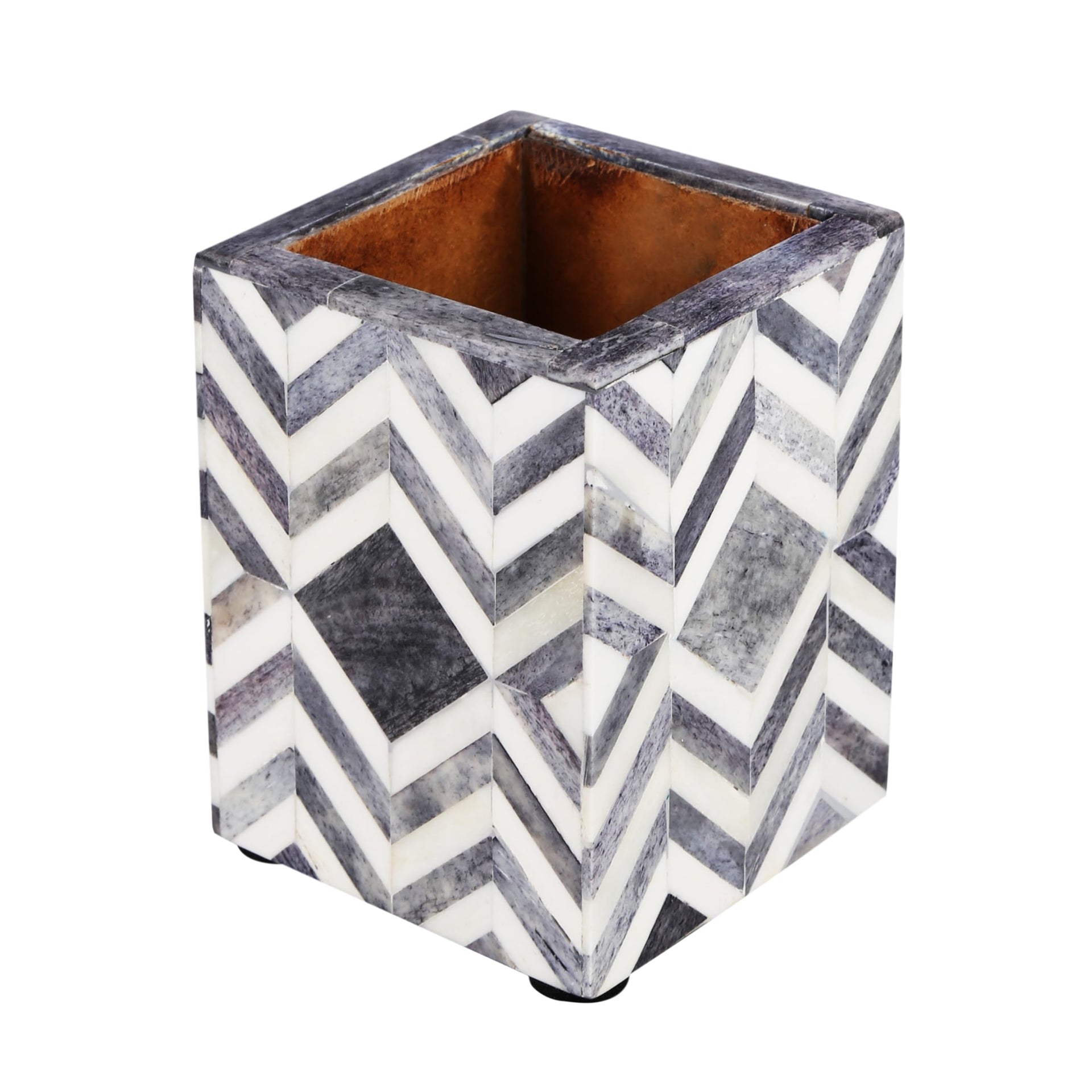 3x4 Pen & Pencil Holder Mosaic Chevron - in Blue, Grey