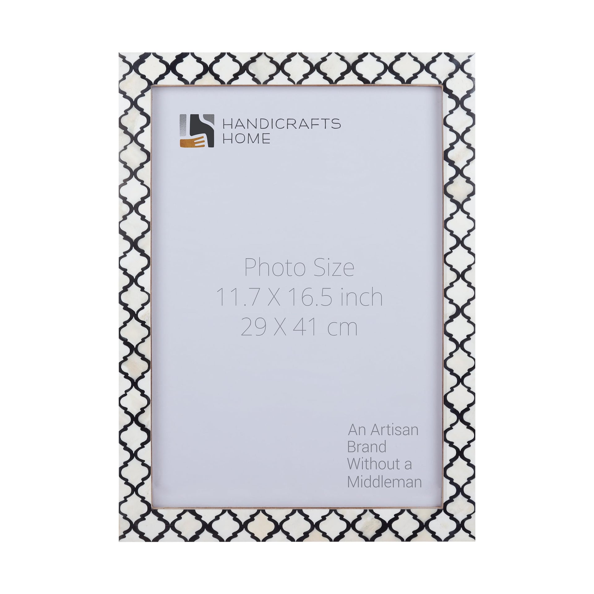Poster Frame Moroccan Pattern Collection Bone, Resin Inlay, Black, 14 Sizes