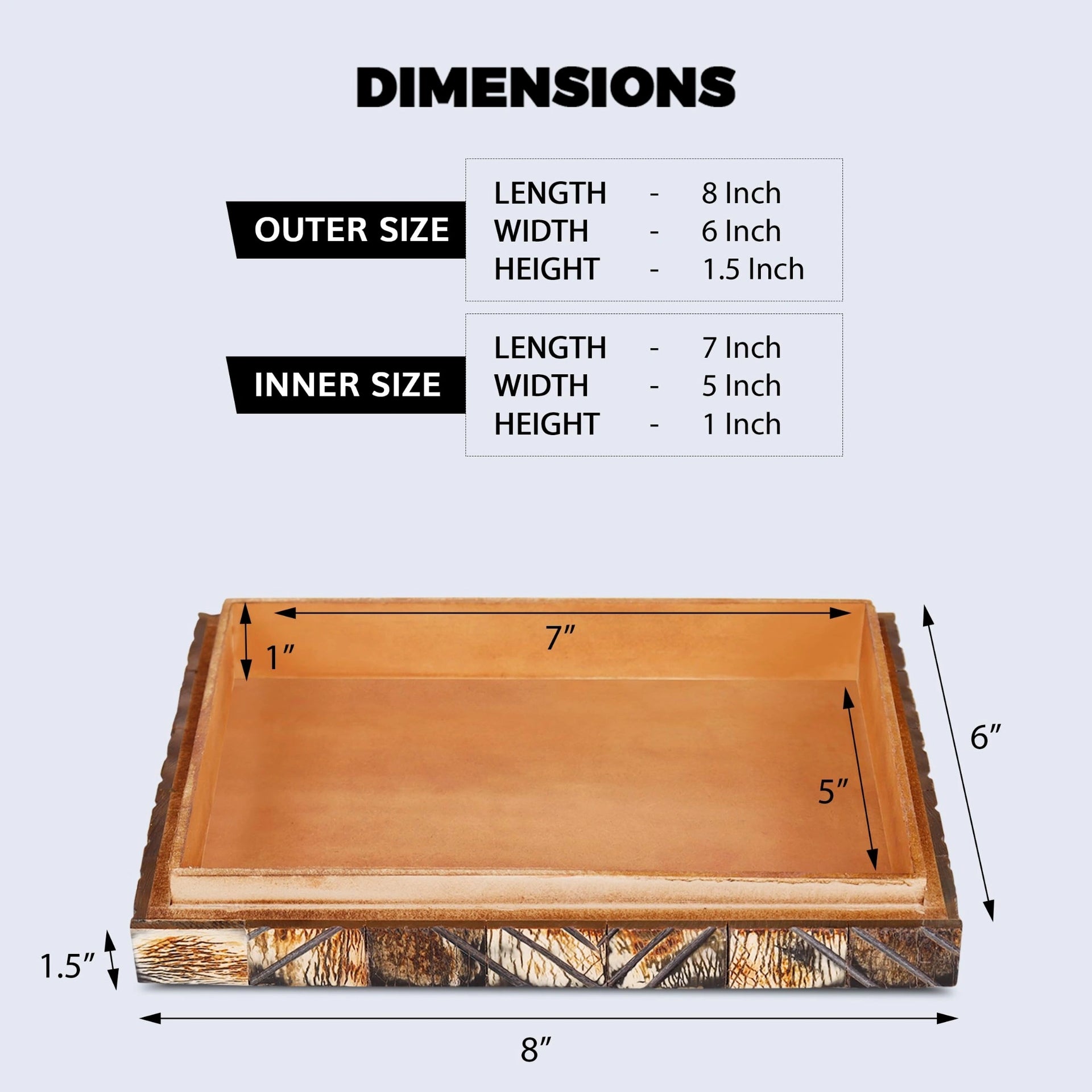 Decorative Box Kept Paradox Collection Horn Inlay available in 7 sizes