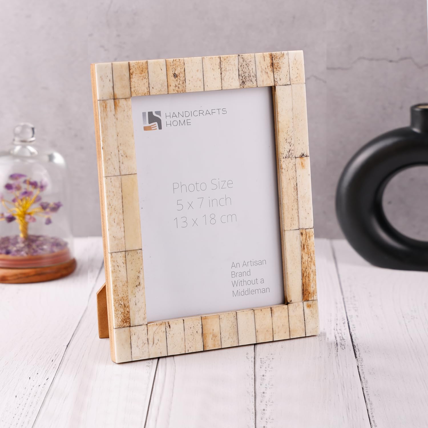 Picture Frame Antique Collection Bone Inlay Brown in 4x6 & 5x7