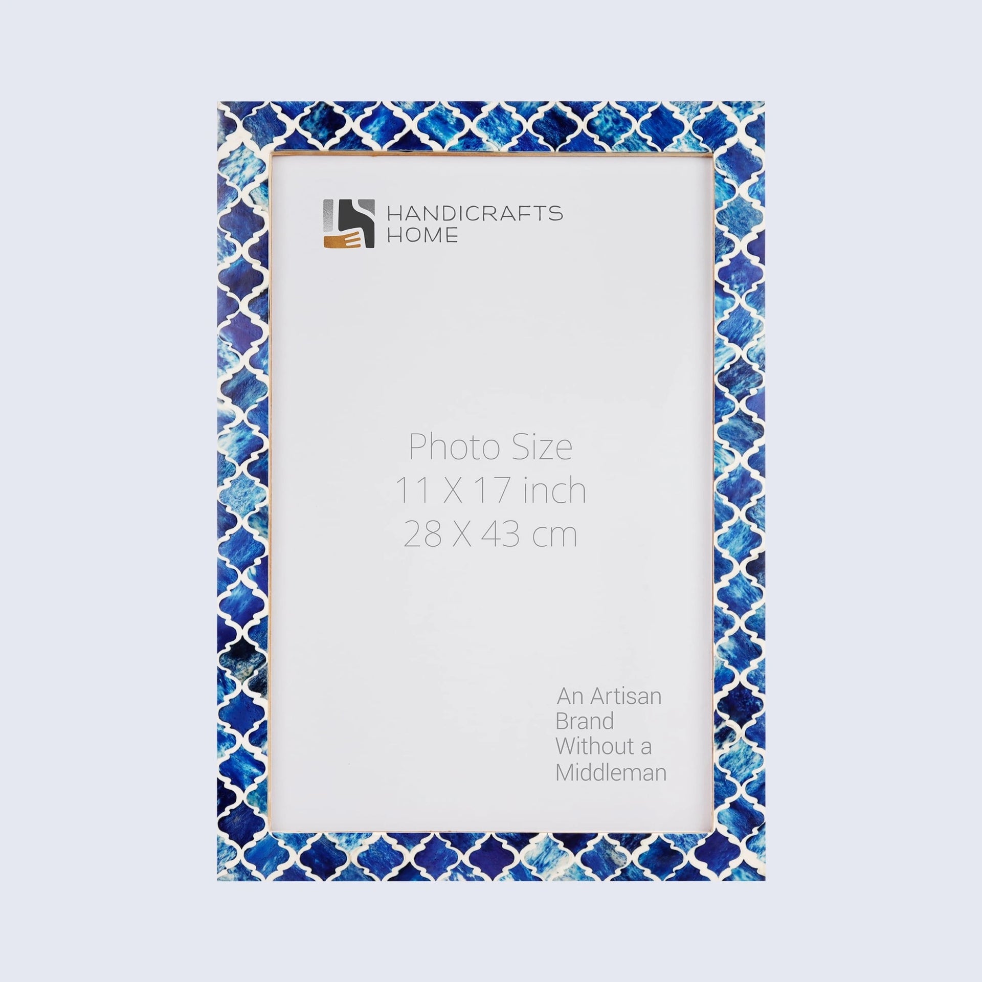 Poster Frames Moroccan Pattern Bone & Resin inlay collection, Blue ,4 Sizes