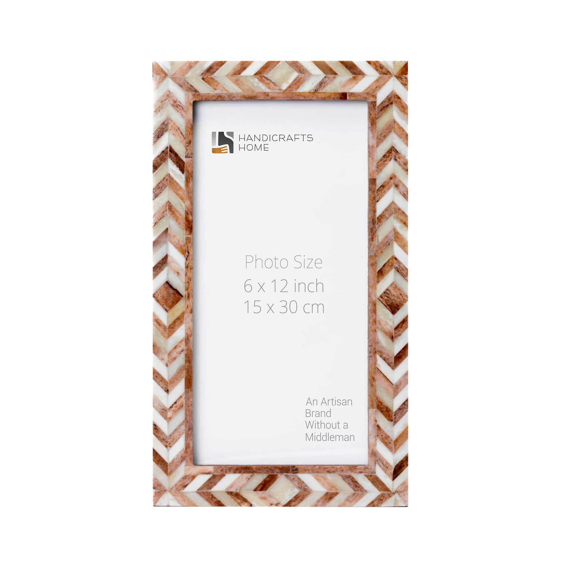 Poster Frame Taj Pattern, Bone Inlay, Brown, 22 Sizes