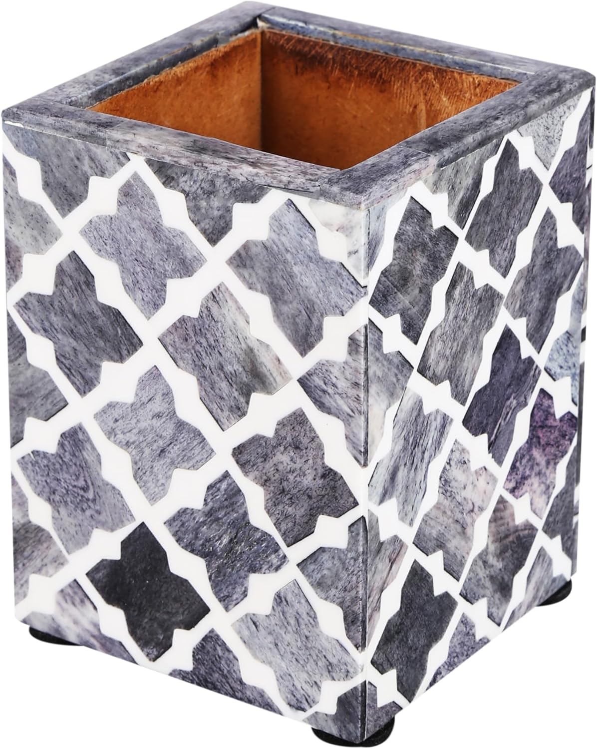 3x4 Mosaic Quatrefoil Inspired Pen & Pencil Holder - Blue, Grey