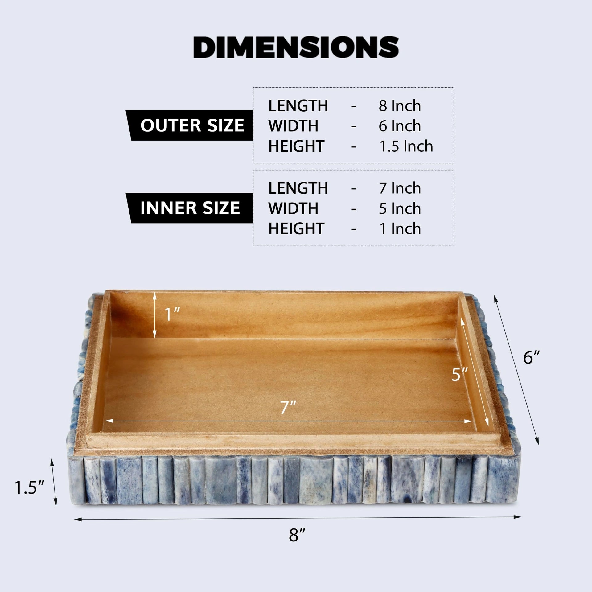 Decorative Box Ivory Ocean Collection Bone Inlay Multi Color 7 Sizes