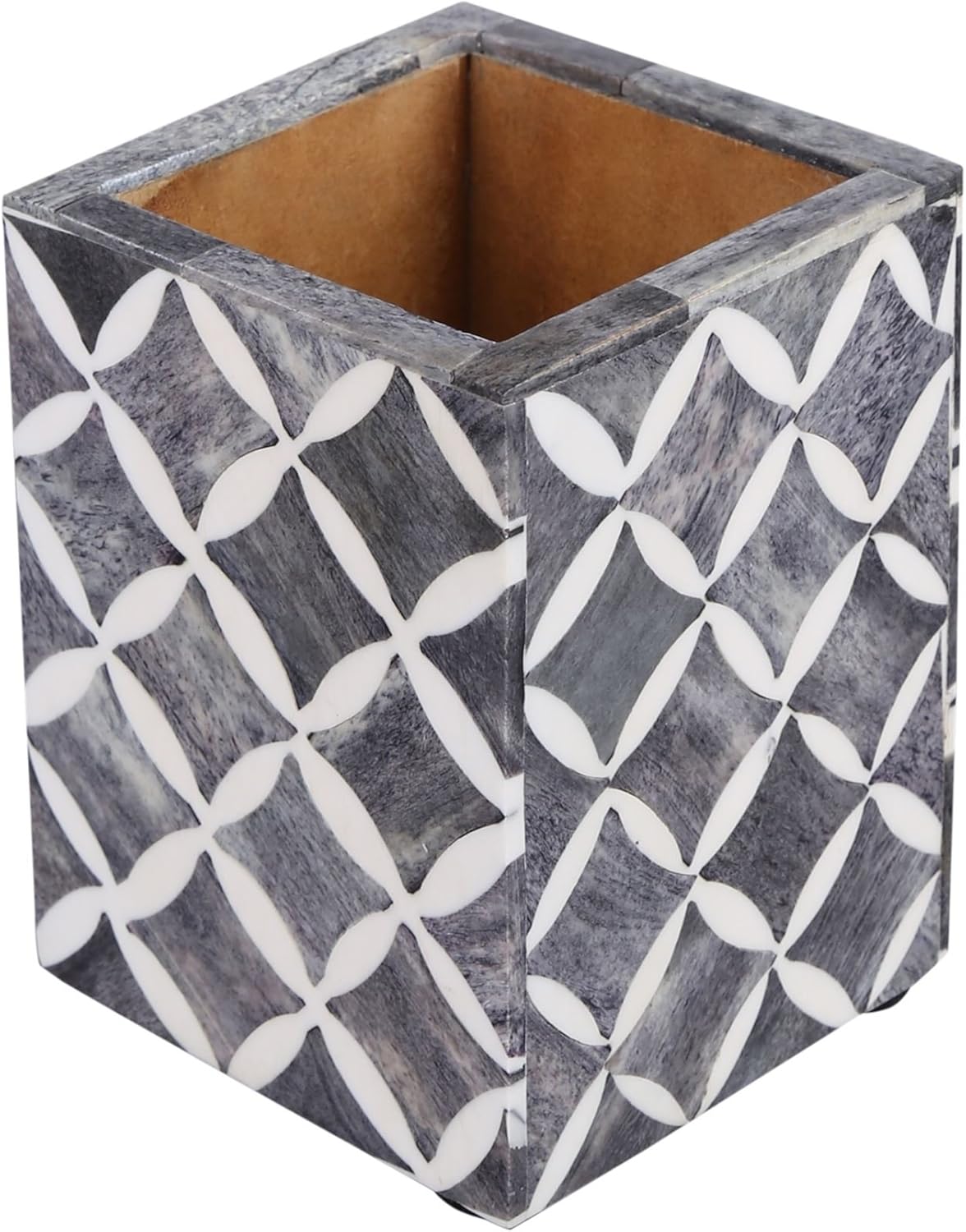 3x4 Pen & Pencil Holder Mosaic Star Pattern  - in Blue, Grey