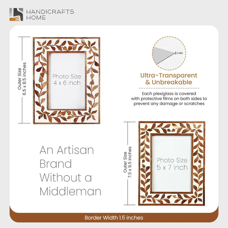Size Chart for Picture Frames Alhambra Cama Pattern Resin Inlay Collection in 2 Sizes