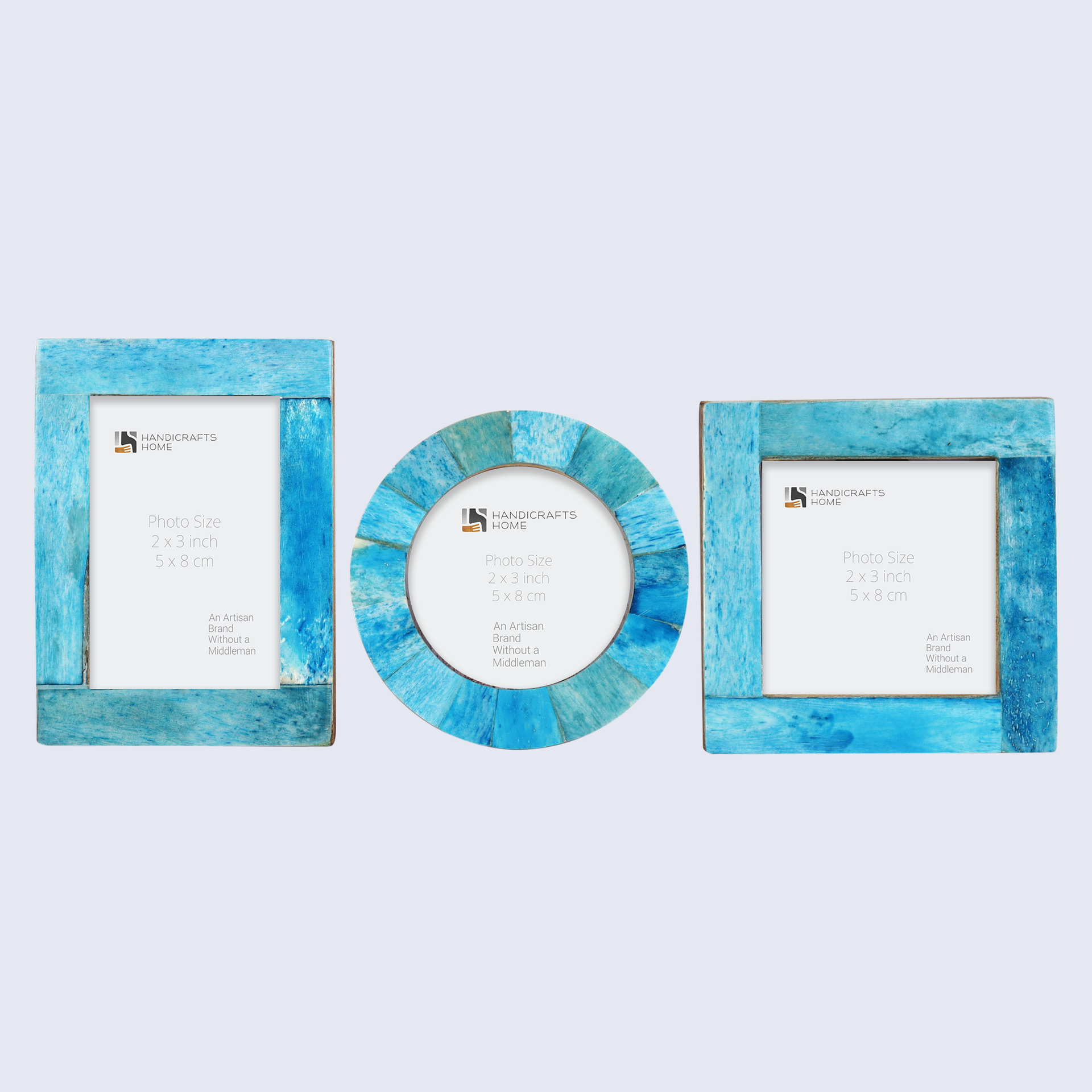 Baby Picture Frames Classic Bone Inlay in Turquoise, Set of 3