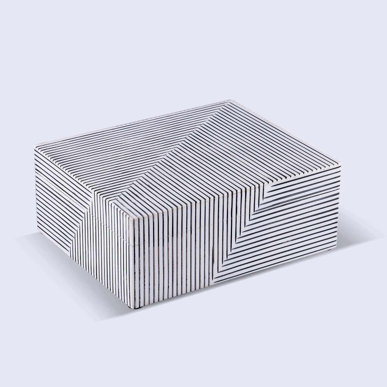 Handicrafts Home Decorative Storage Box - Illusion Strip- Black White
