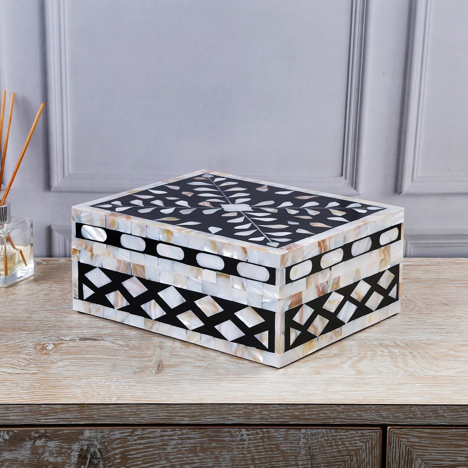 handicrafts home alhambra negra decorative storage box with lid
