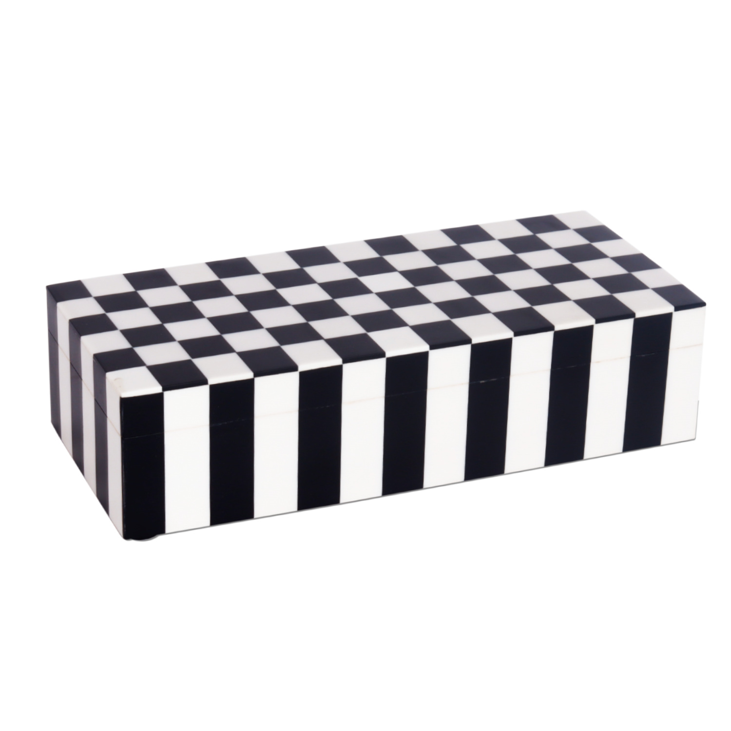 Decorative Storage Box Puzzle Check Resin Inlay in 7 Sizes
