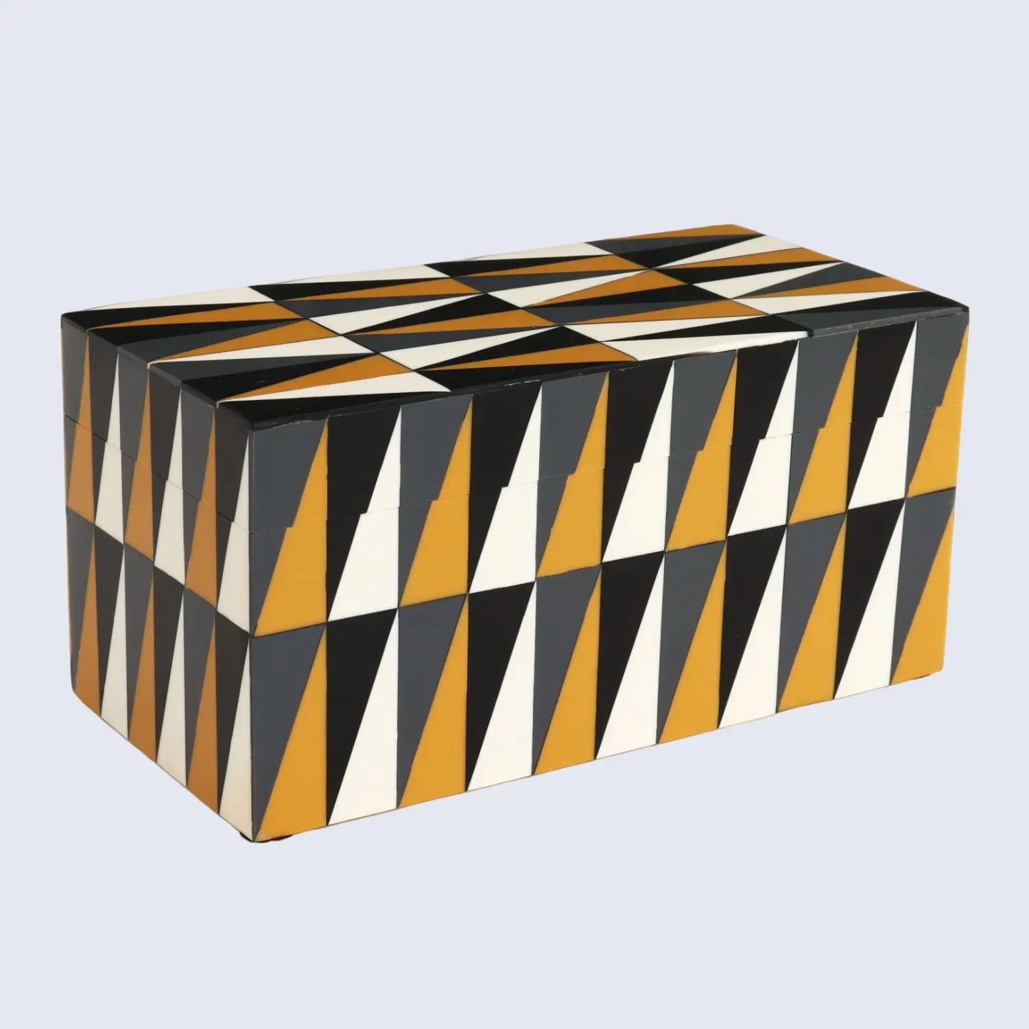 Puzzle Guild Pattern Decorative Storage Box, Resin Inlay in 7 Sizes, Multicolor