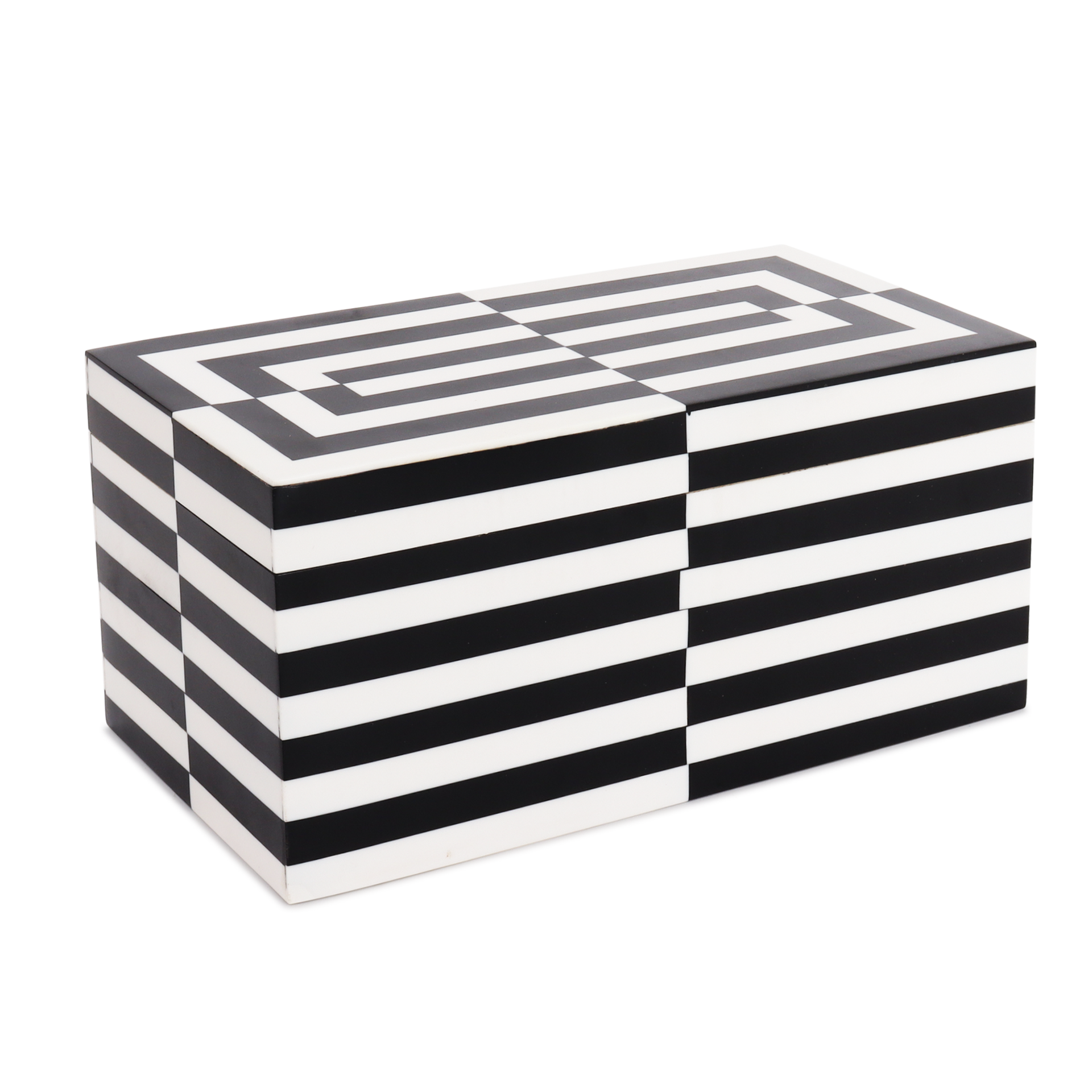 Decorative boxes Puzzle slide black white Resin Inlay available in 7 sizes