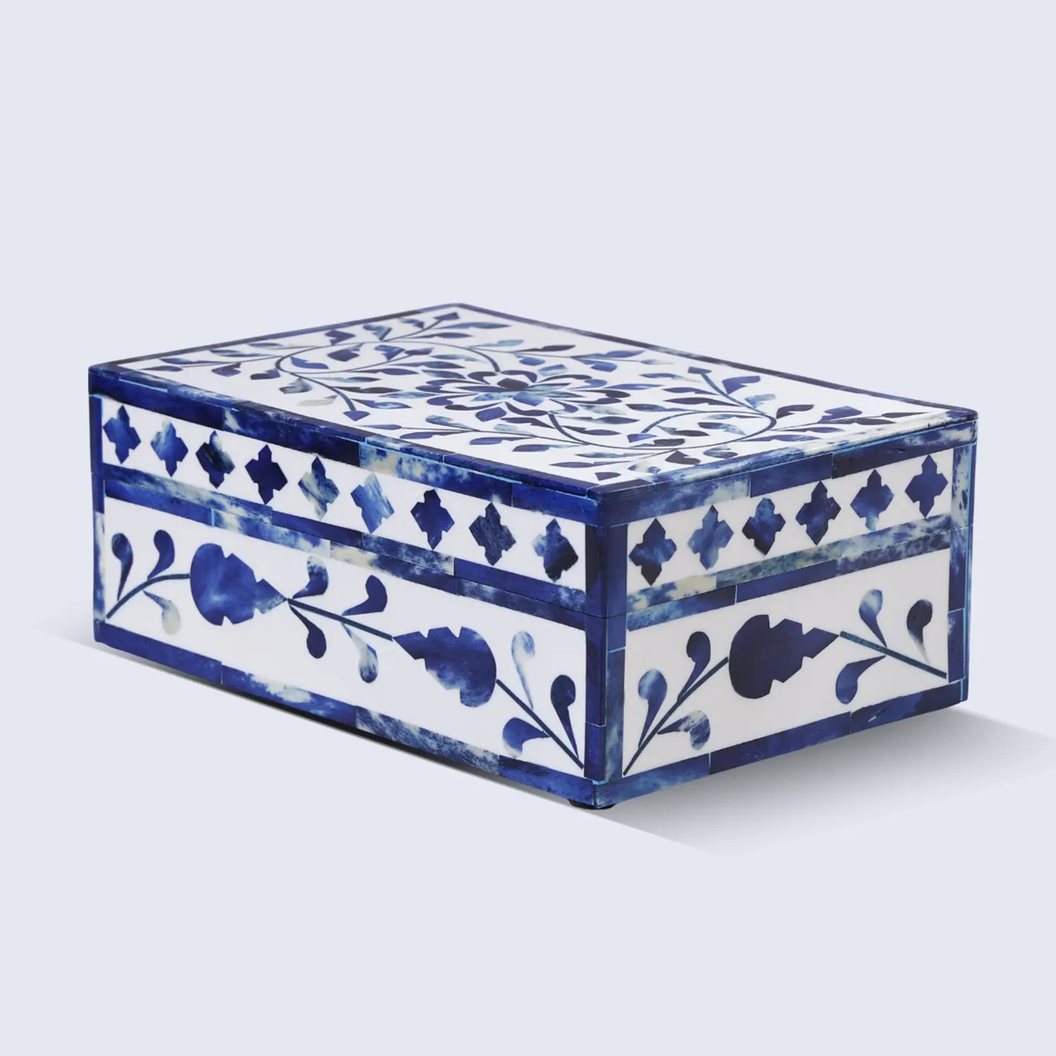 Handicrafts Home Alhambra Azul Decorative Storage Box with Lid