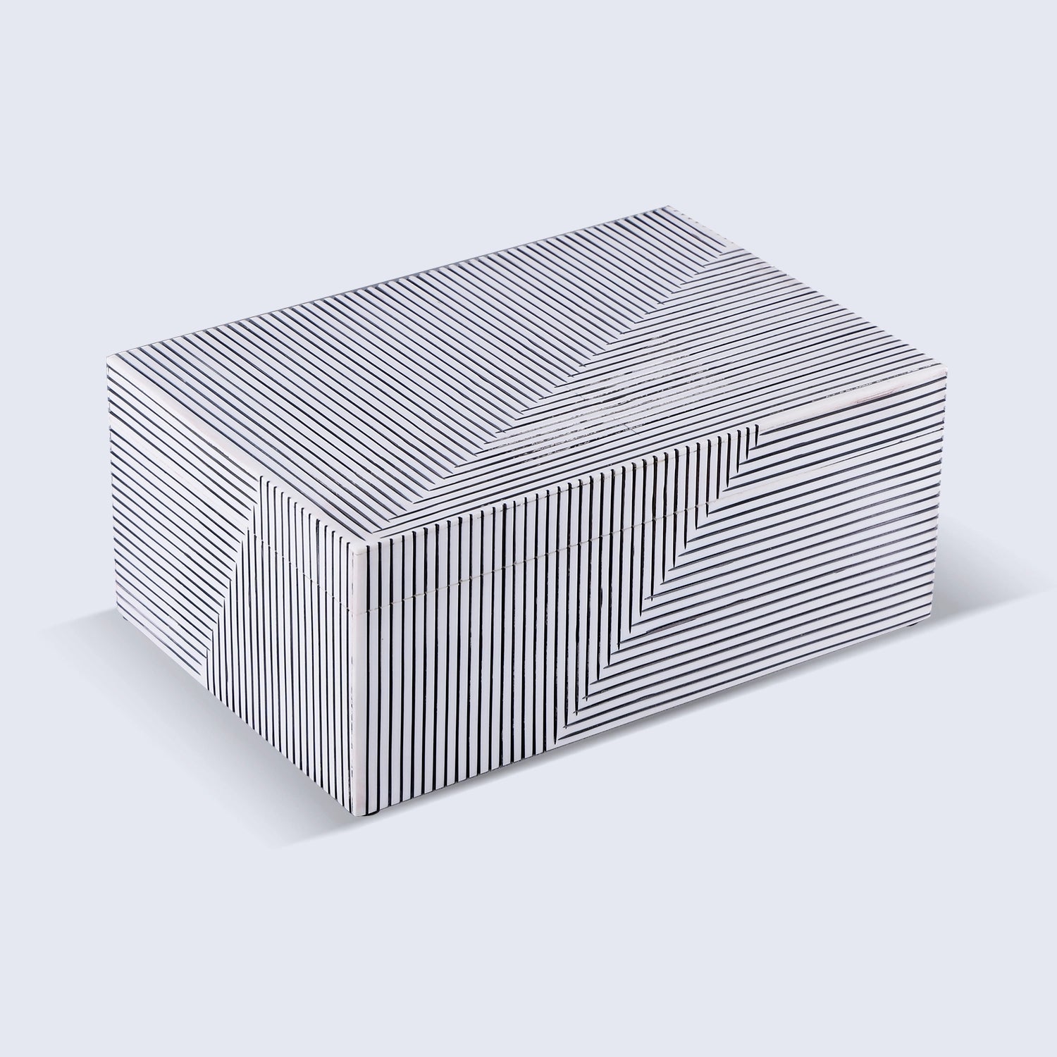 Handicrafts Home Decorative Storage Box - Illusion Strip- Black White