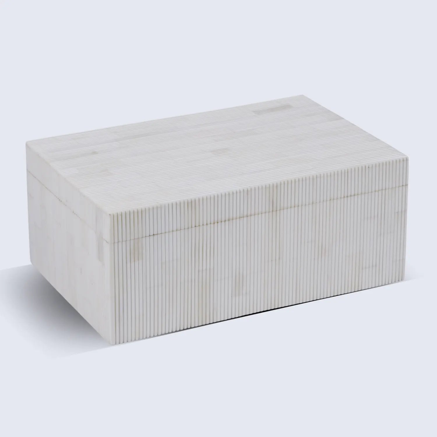 Pinstripe Pattern Decorative Storage Box, Bone Inlay in 2 Sizes & 2 Colors
