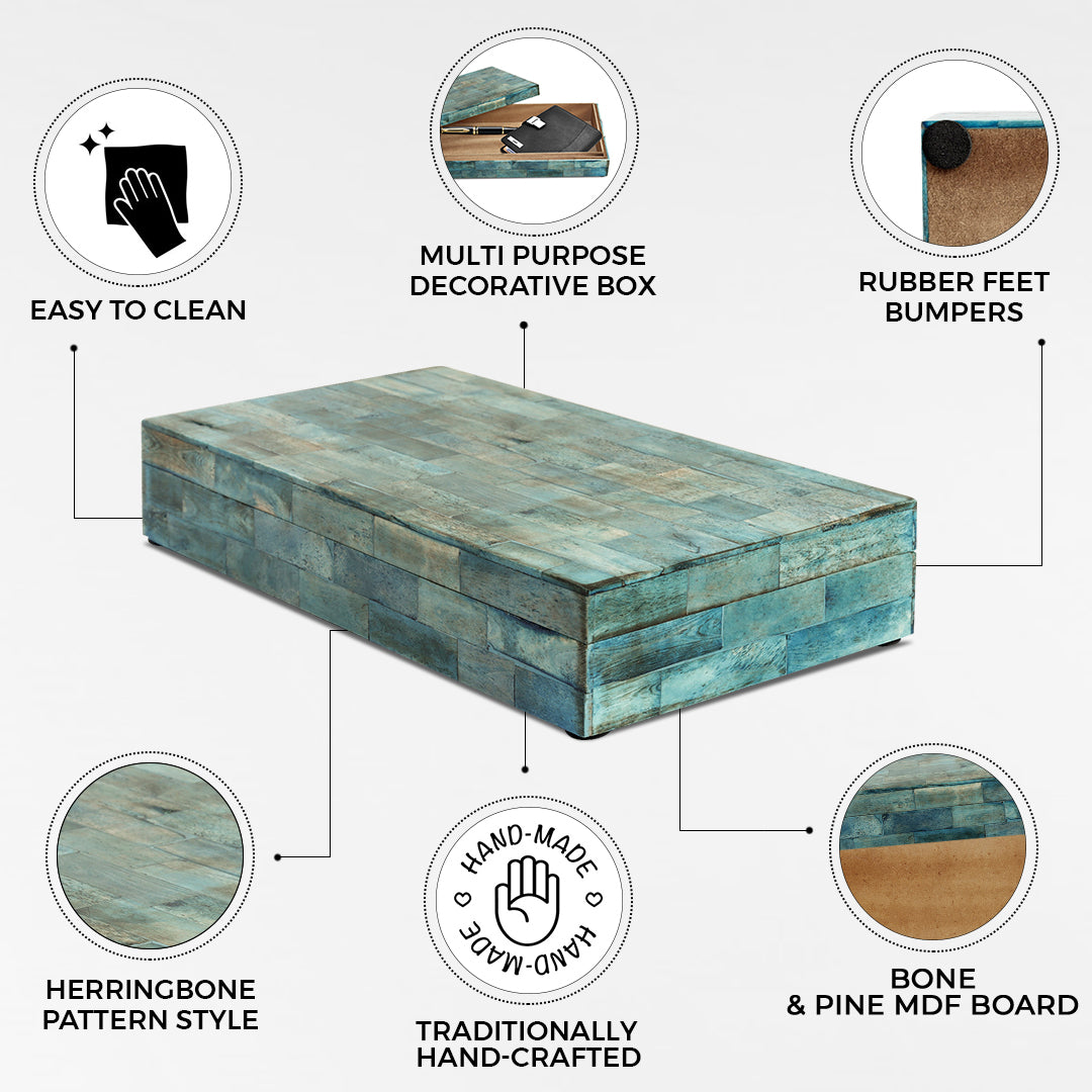 Decorative Boxes Verdigris Collection Bone Inlay, 7 sizes