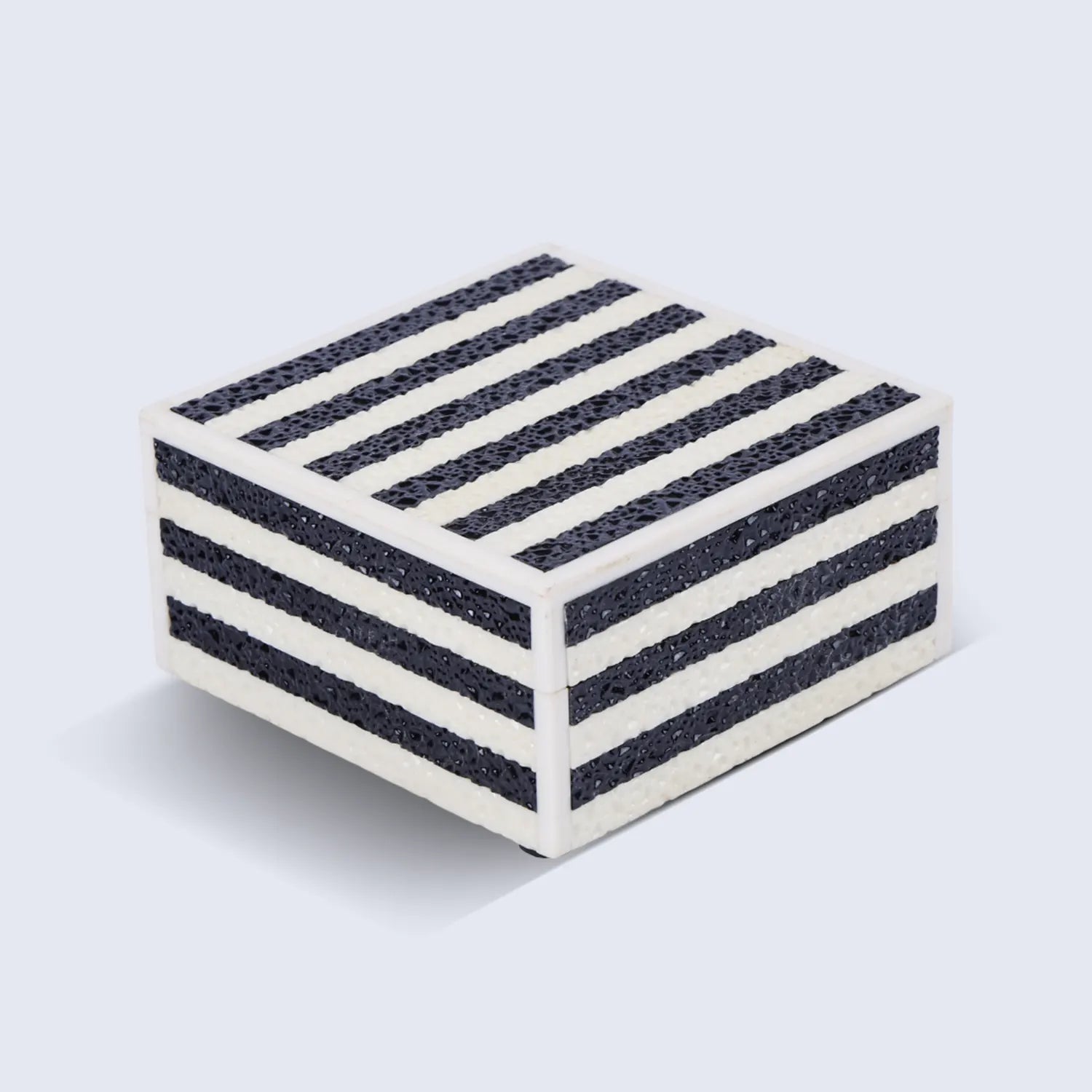 Monochrome Striped Decorative Box – Keepsake Organizer, 4 Sizes