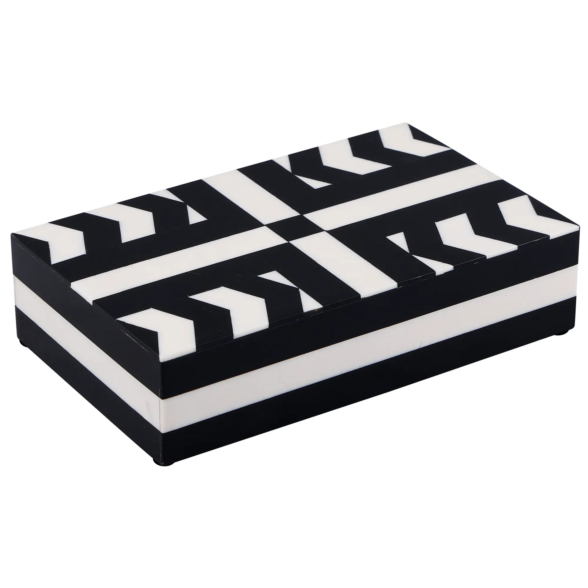 Black & White Resin Inlay Decorative Box | Patisserie Adorn